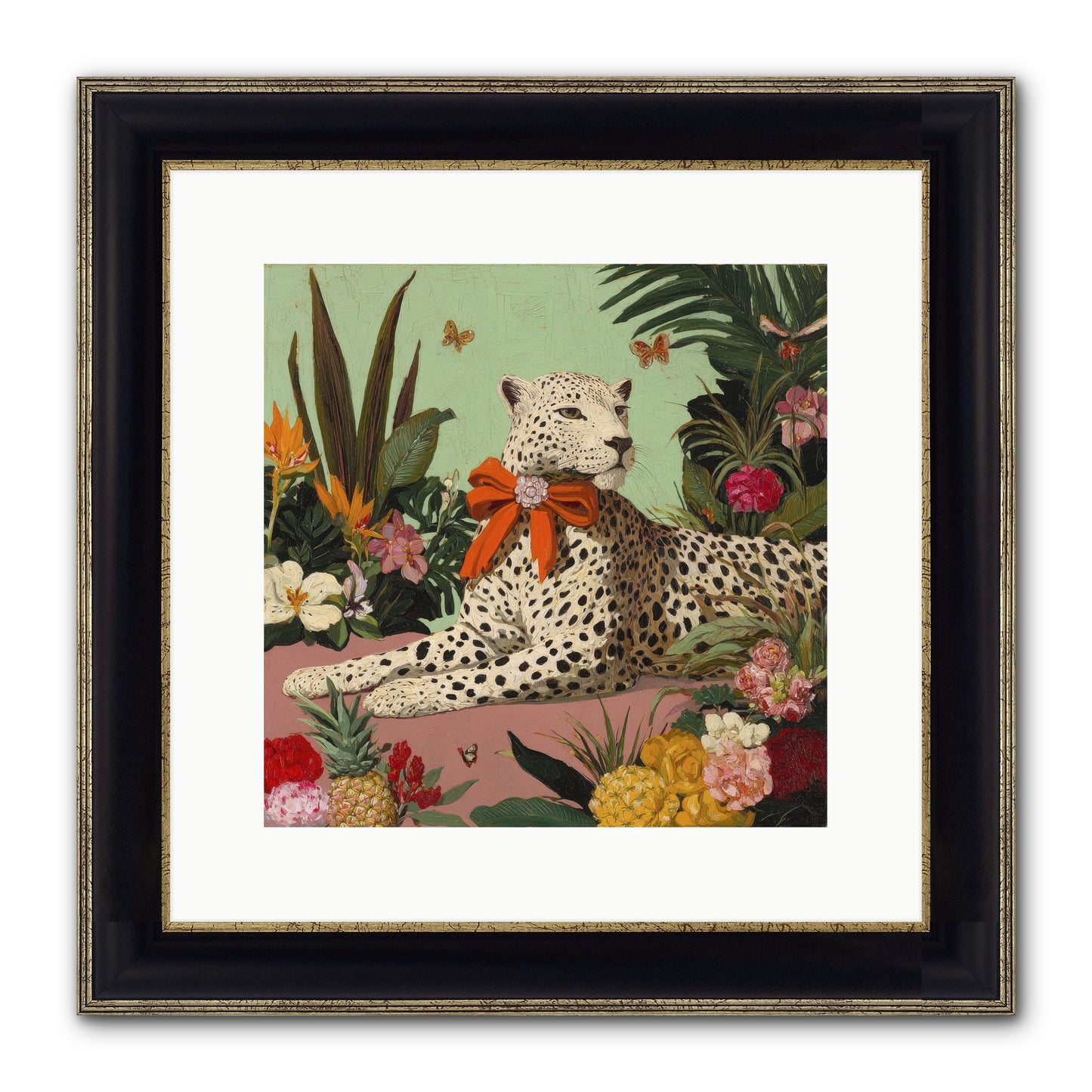 The Secret Terrace Framed Print - Black & Gold 12x12