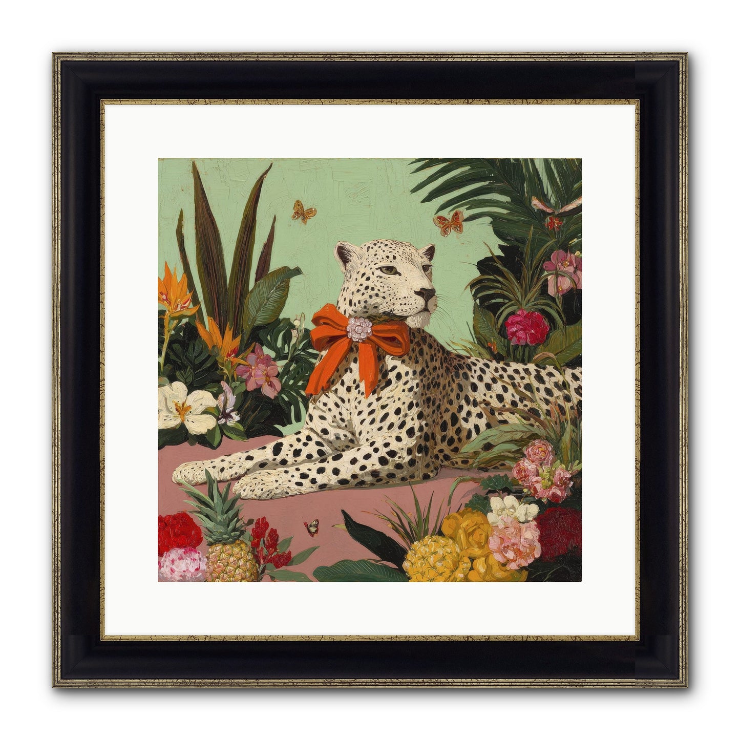 The Secret Terrace Framed Print - Black & Gold 16x16
