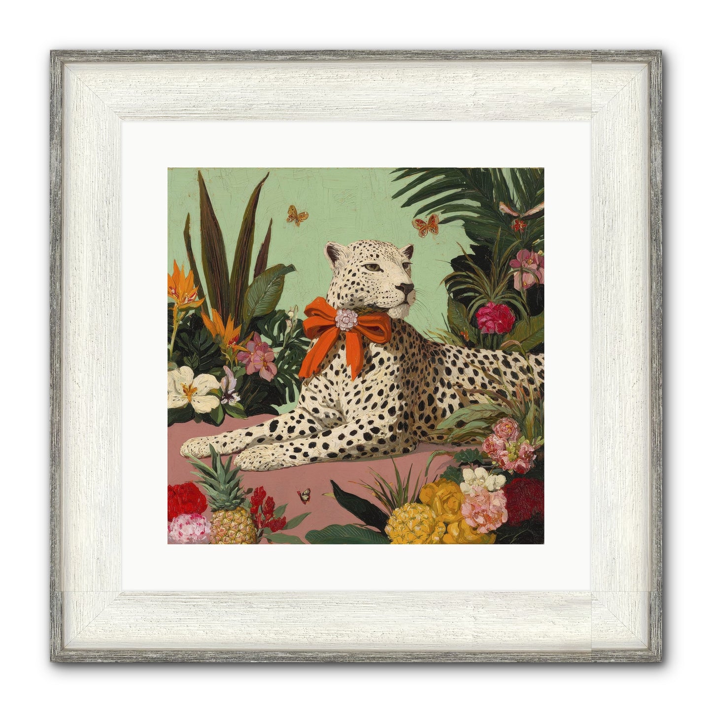 The Secret Terrace Framed Print - Driftwood White 16x16