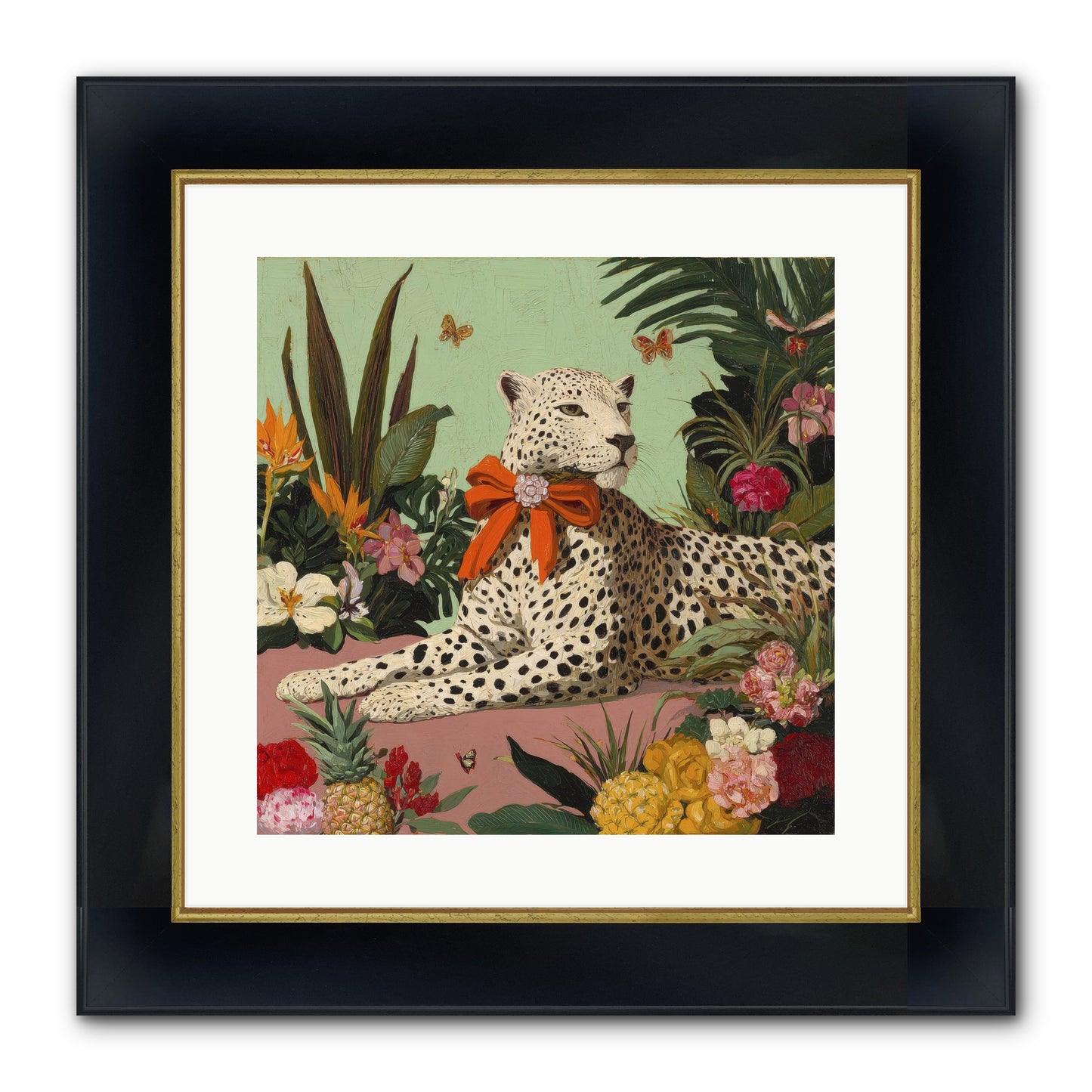 The Secret Terrace Framed Print - Wide Black w/Gold 16x16