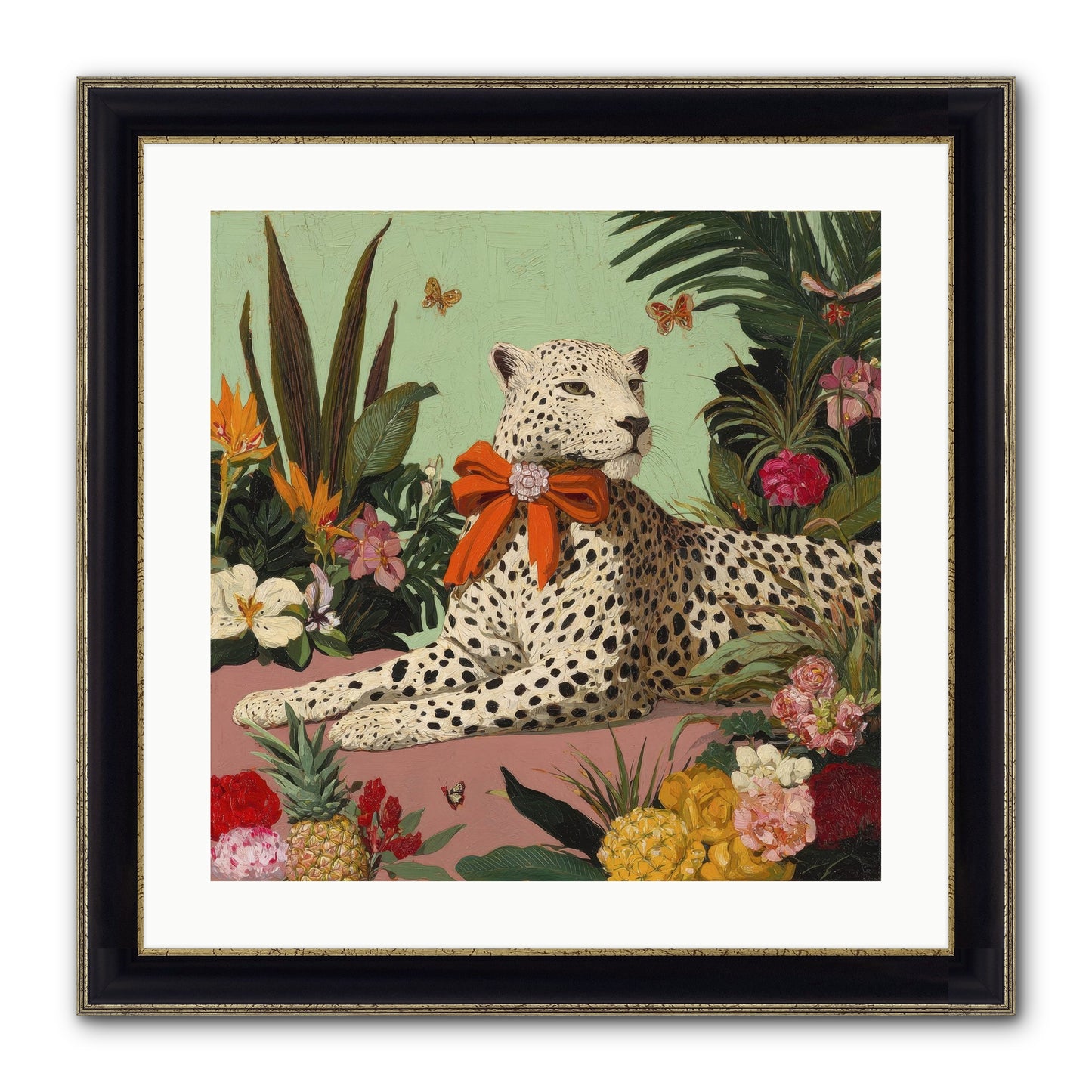The Secret Terrace Framed Print - Black & Gold 20x20