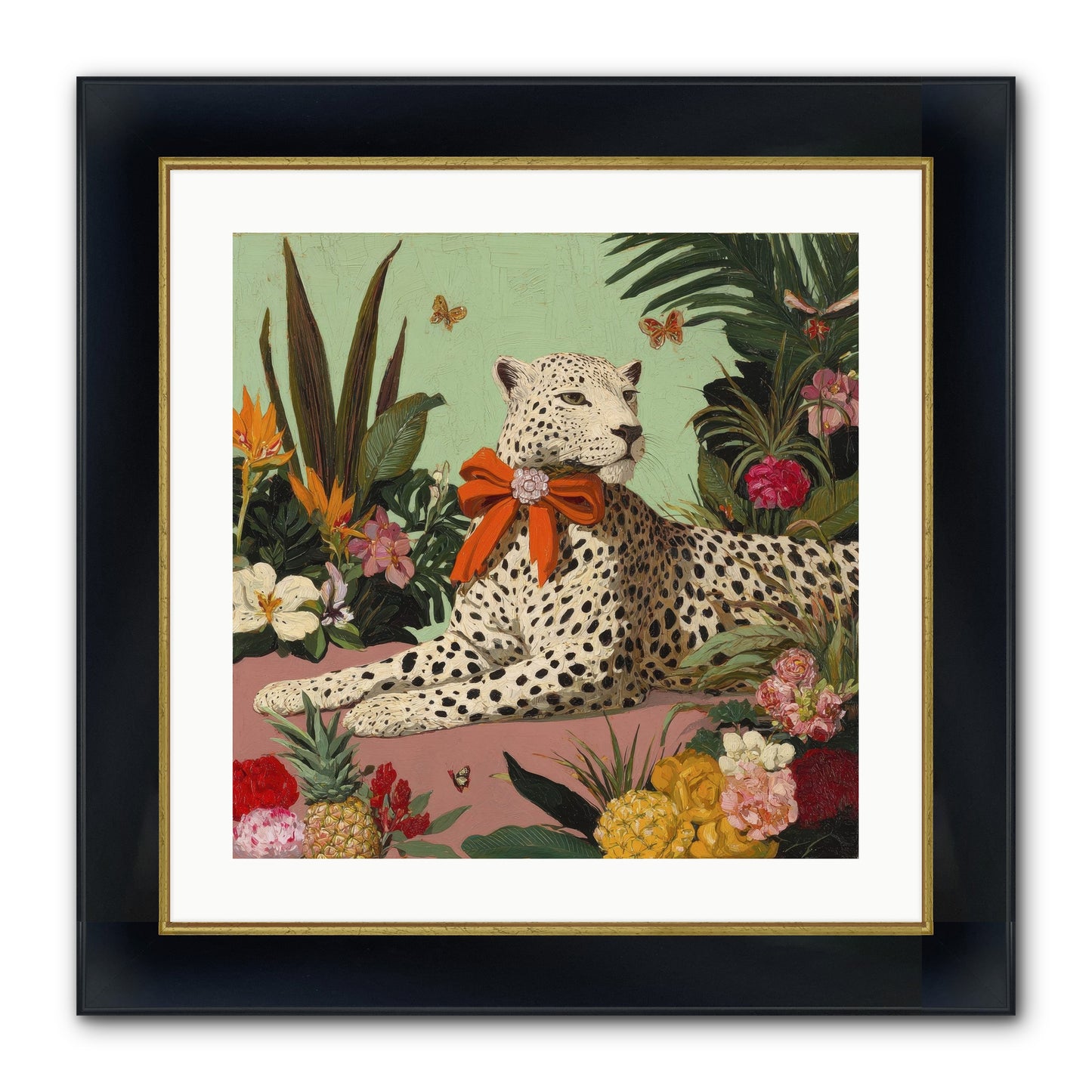 The Secret Terrace Framed Print - Wide Black w/Gold 20x20