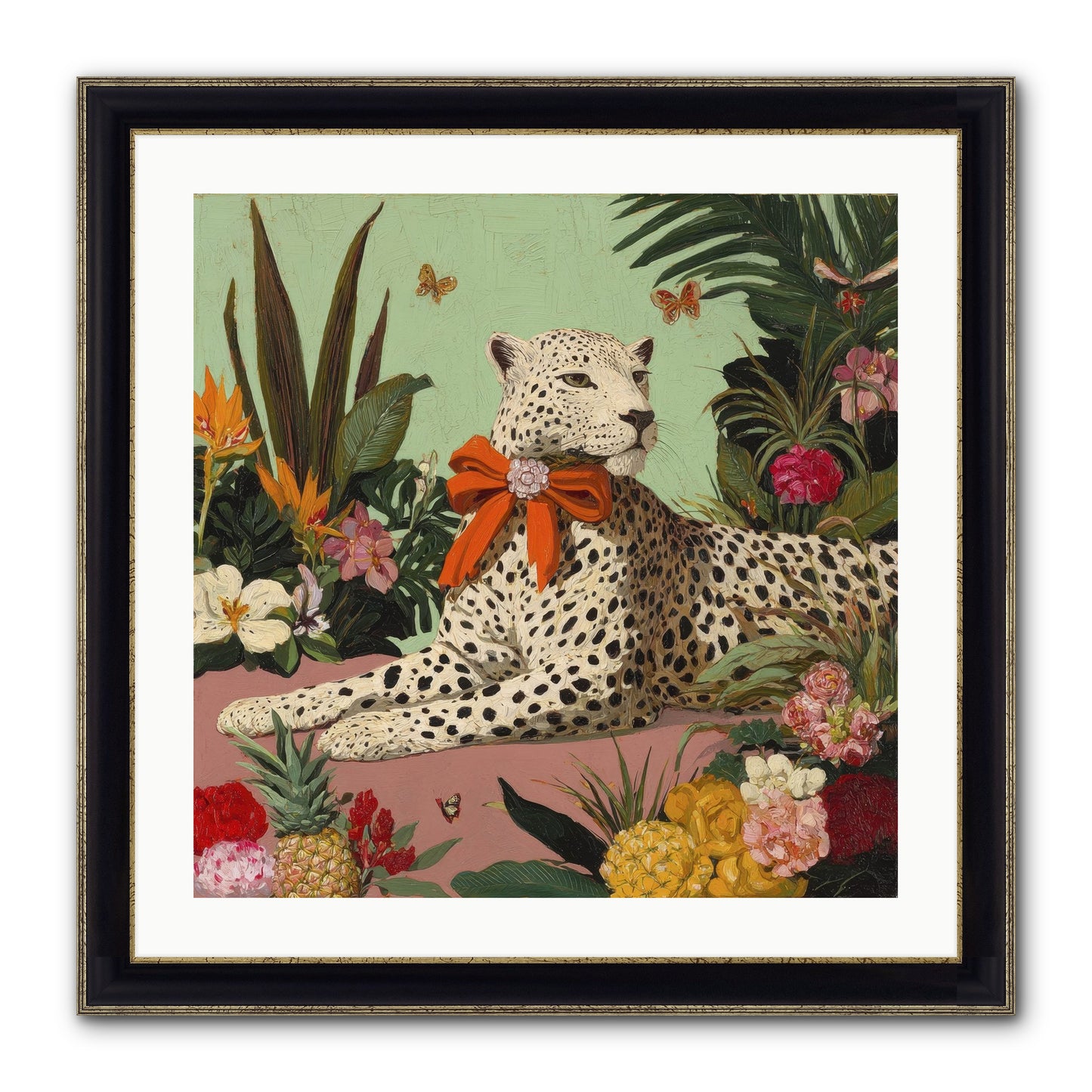 The Secret Terrace Framed Print - Black & Gold 24x24