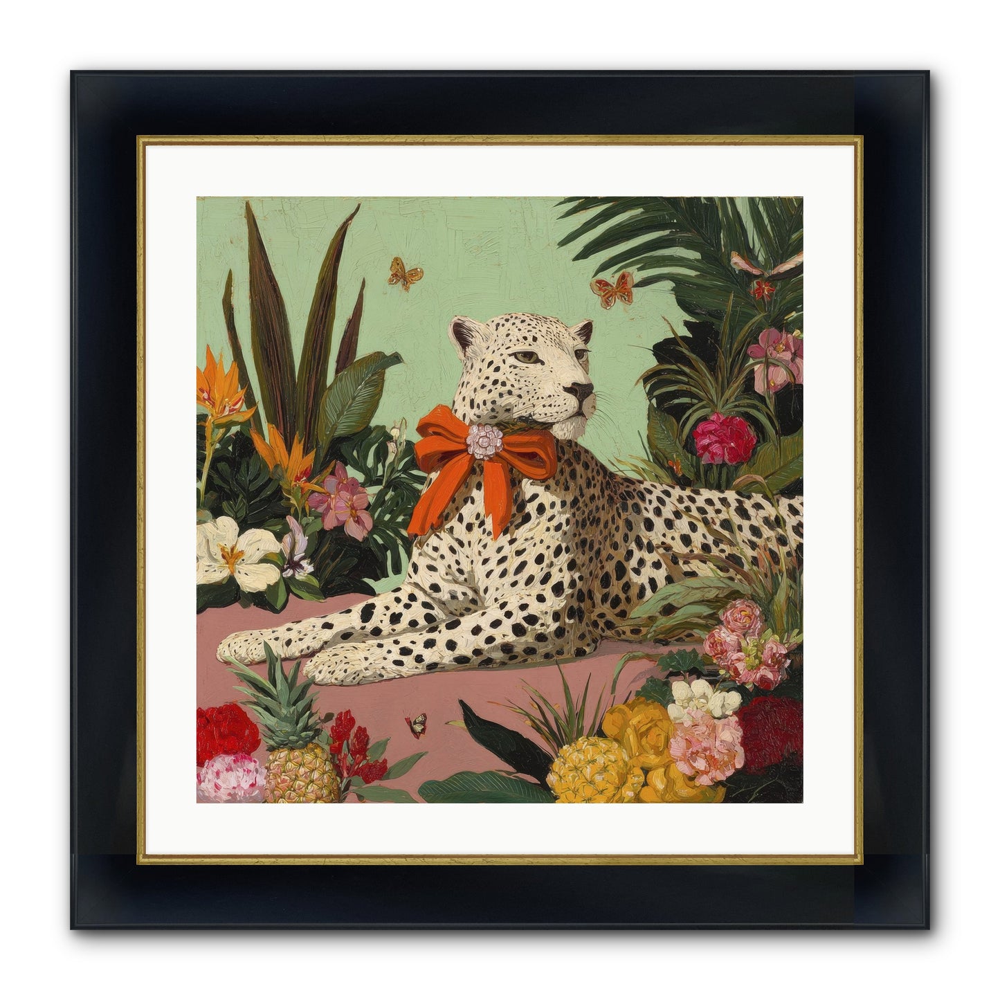 The Secret Terrace Framed Print - Wide Black w/Gold 24x24