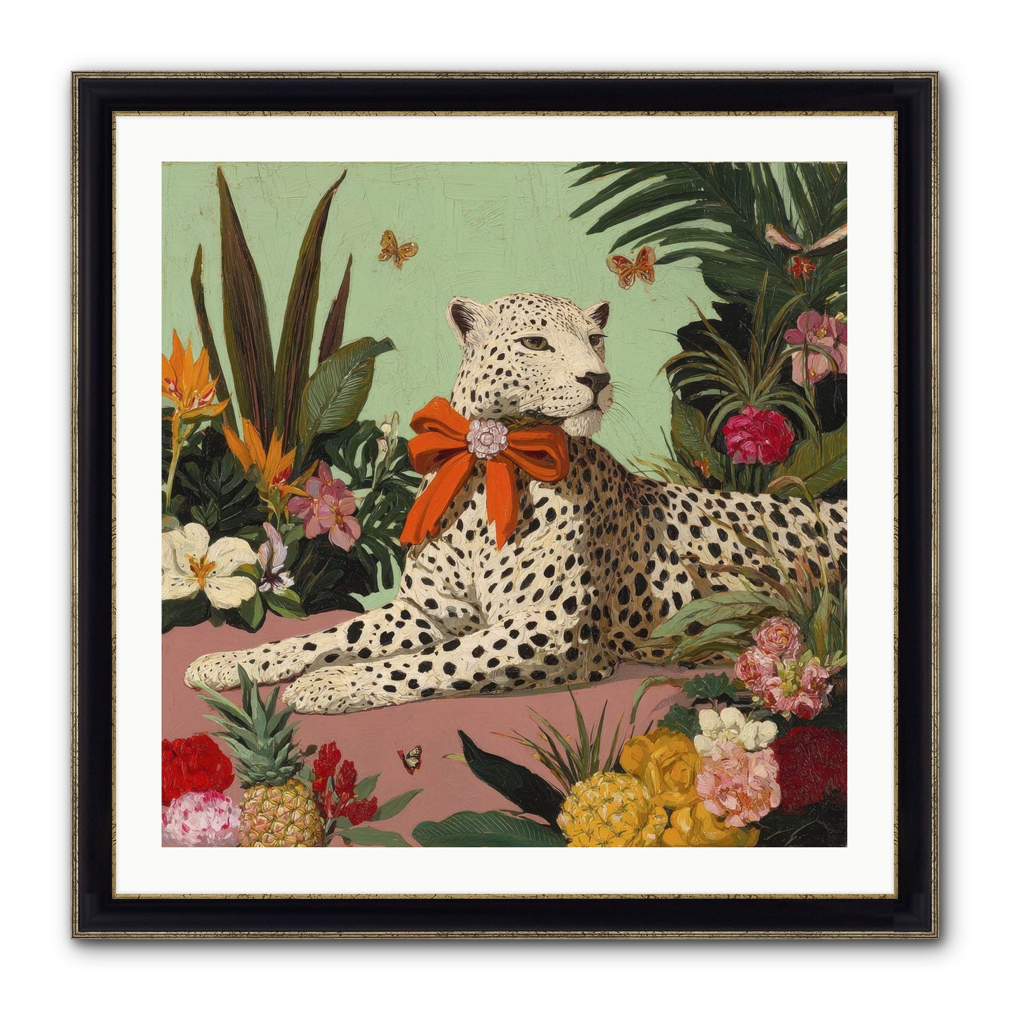The Secret Terrace Framed Print - Black & Gold 30x30