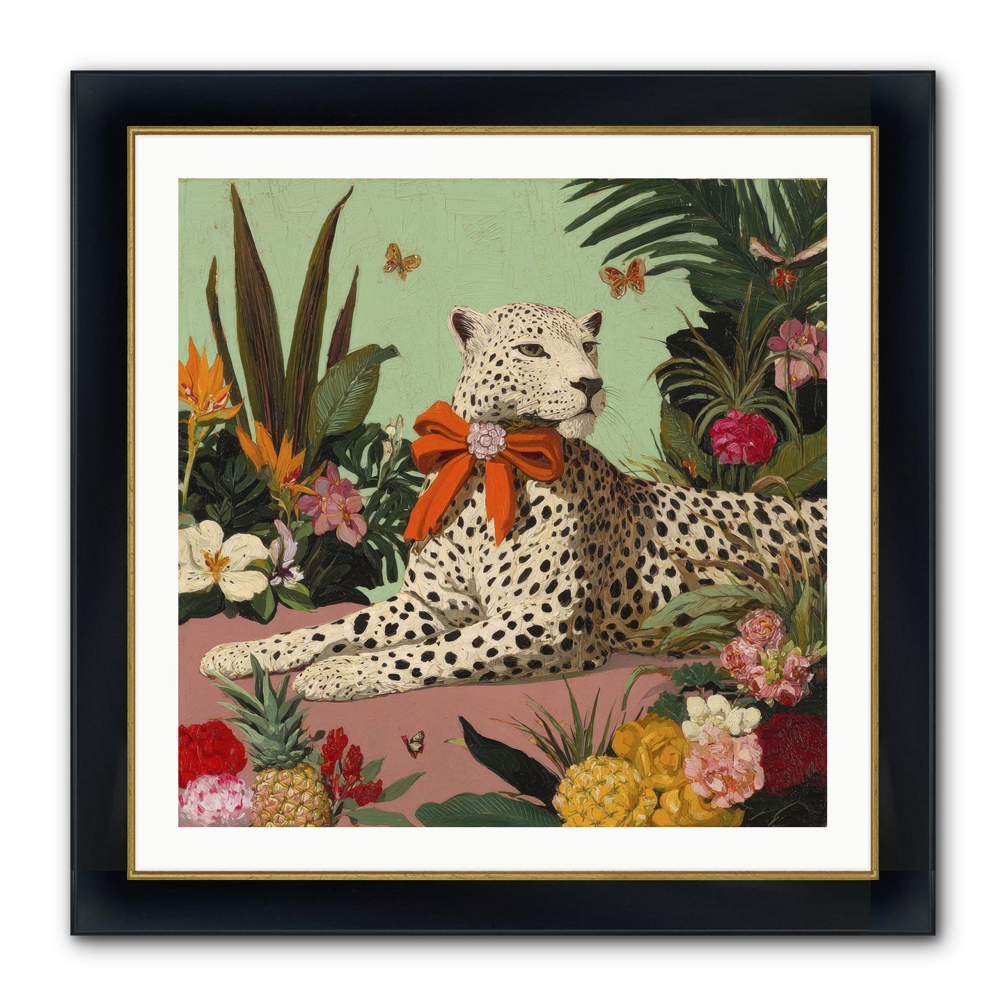 The Secret Terrace Framed Print - Wide Black w/Gold 30x30