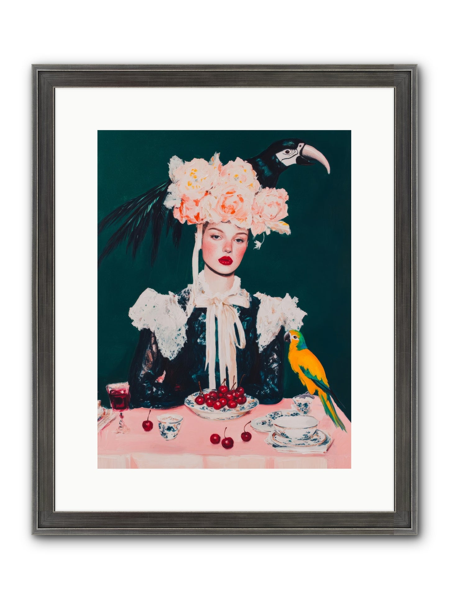 The Sidesaddle Tea Club Framed Print - Slimwoods Black/Silver 12x16