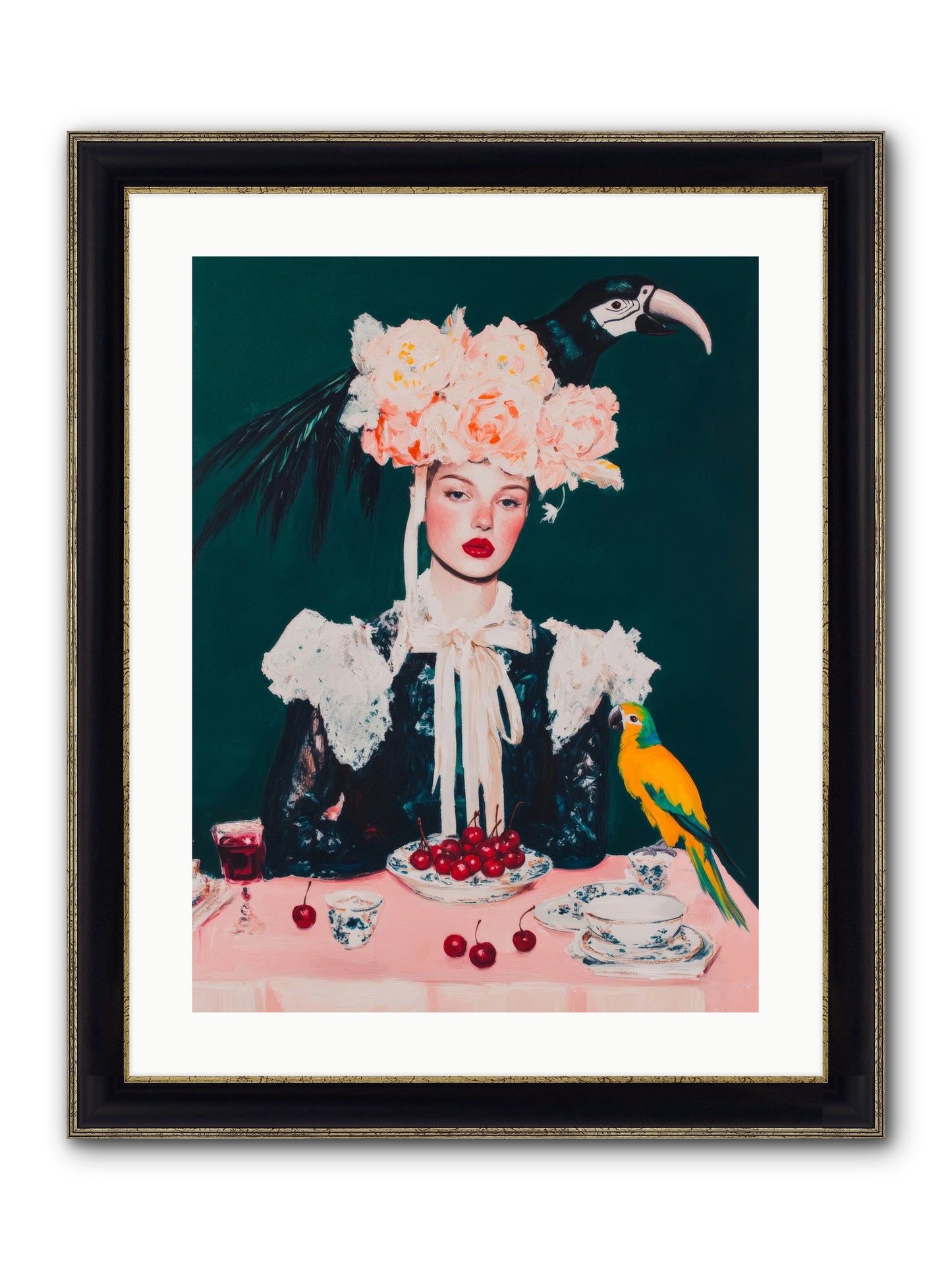 The Sidesaddle Tea Club Framed Print - Black & Gold 18x24