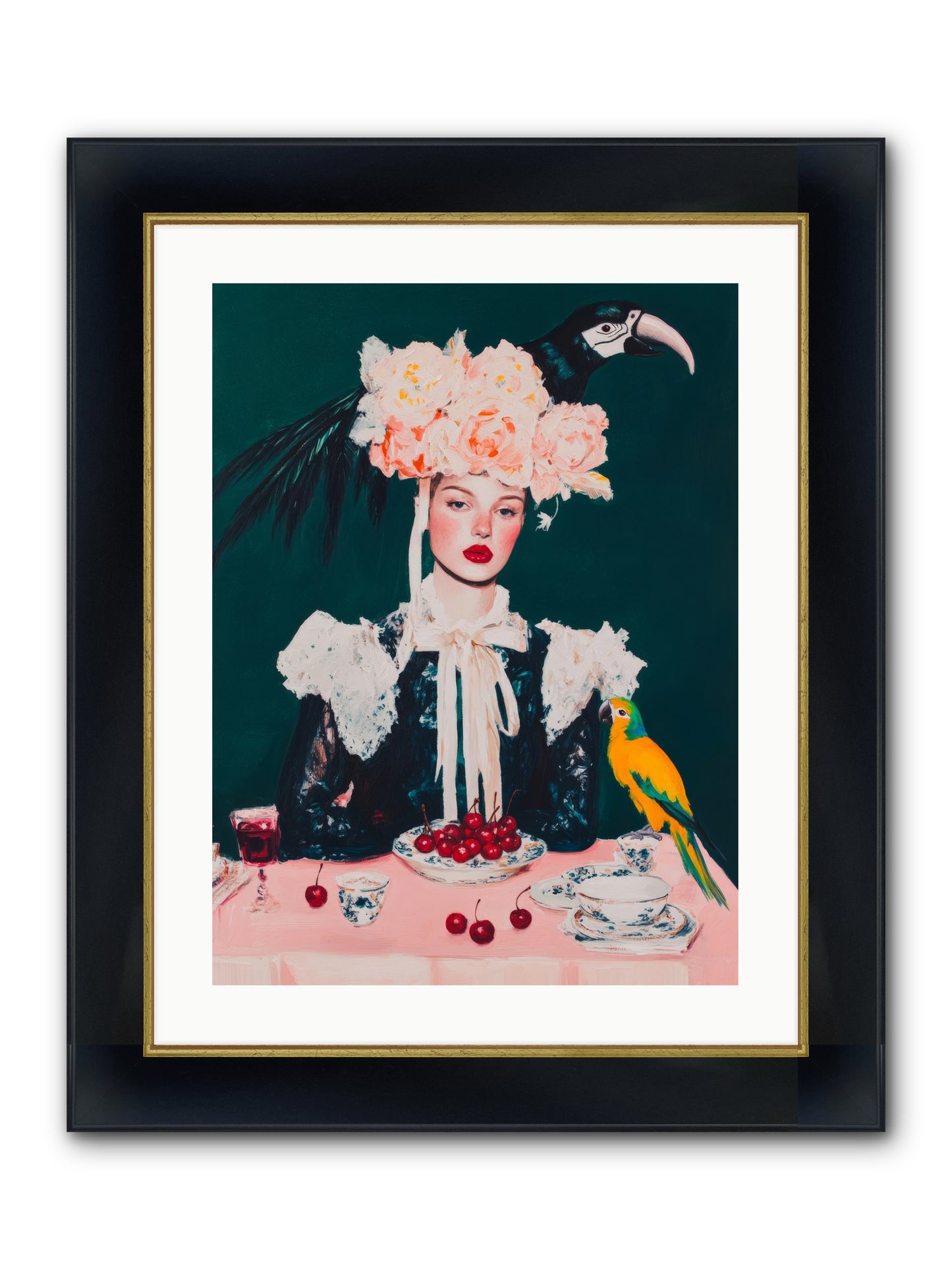 The Sidesaddle Tea Club Framed Print - Wide Black w/Gold 18x24