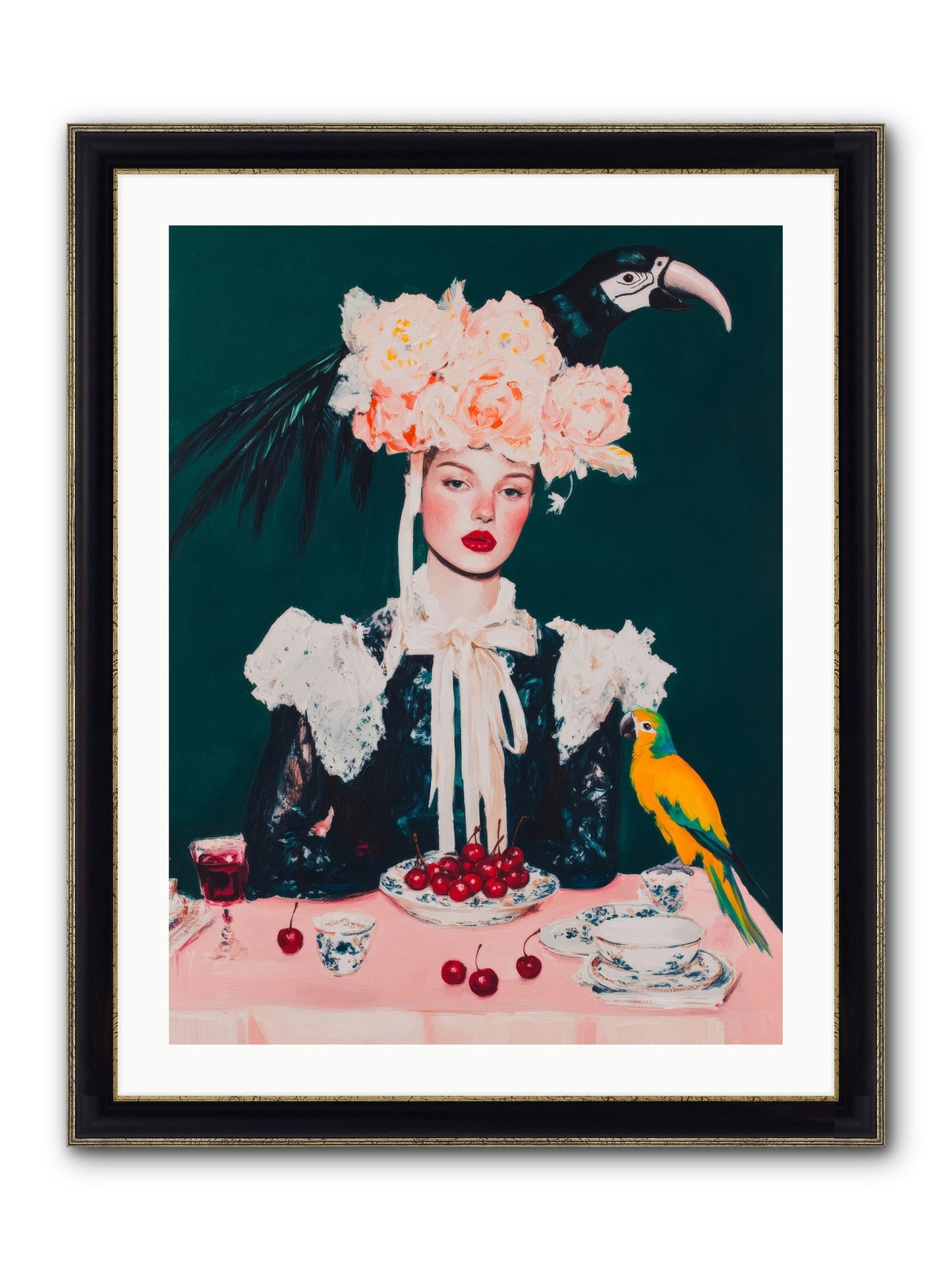 The Sidesaddle Tea Club Framed Print - Black & Gold 24x32