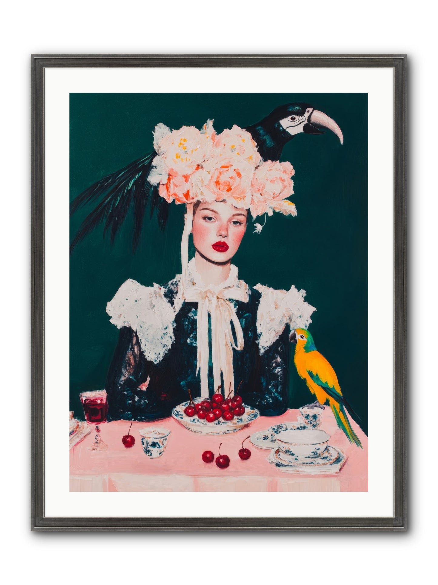 The Sidesaddle Tea Club Framed Print - Slimwoods Black/Silver 24x32