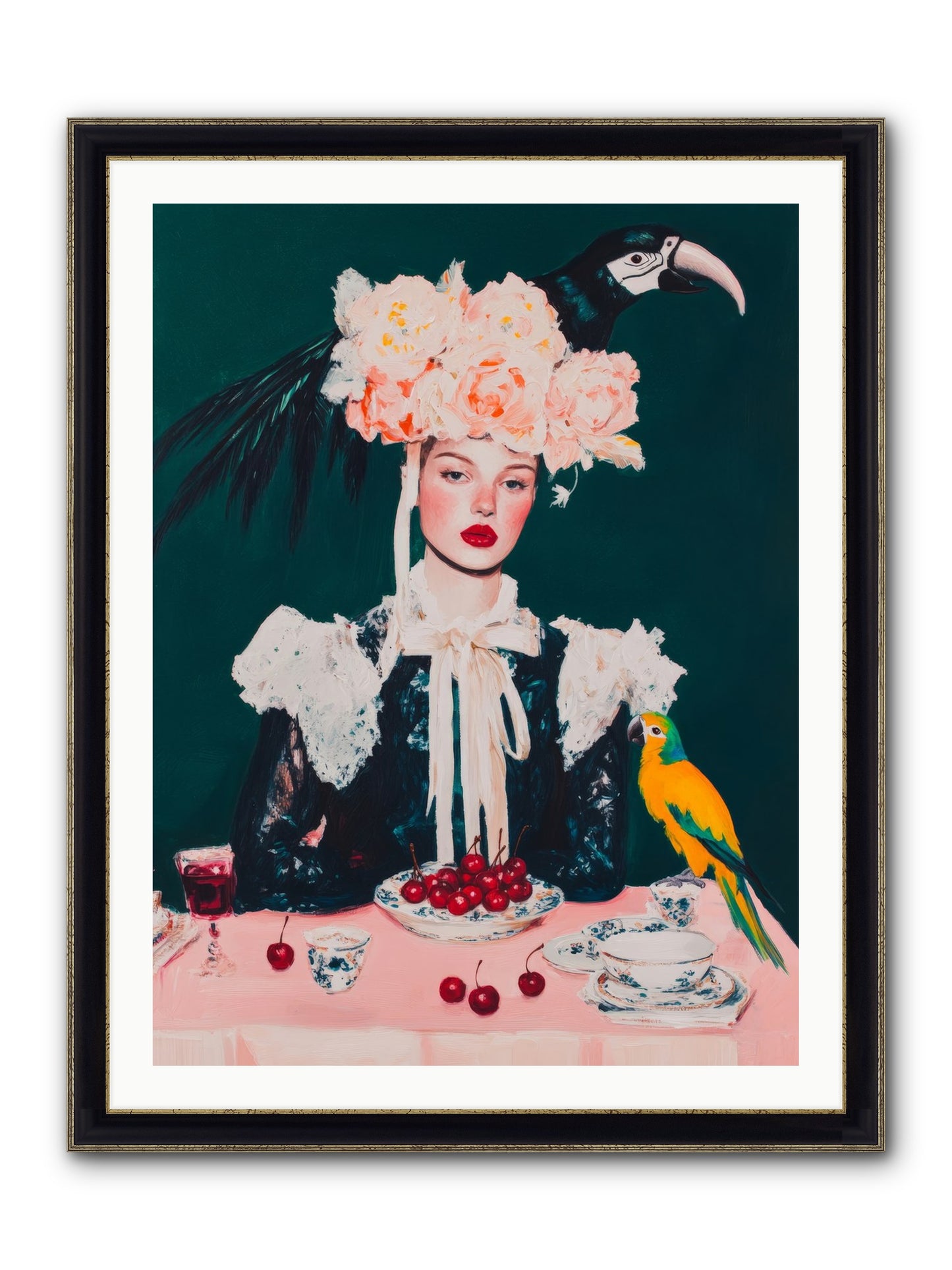 The Sidesaddle Tea Club Framed Print - Black & Gold 30x40