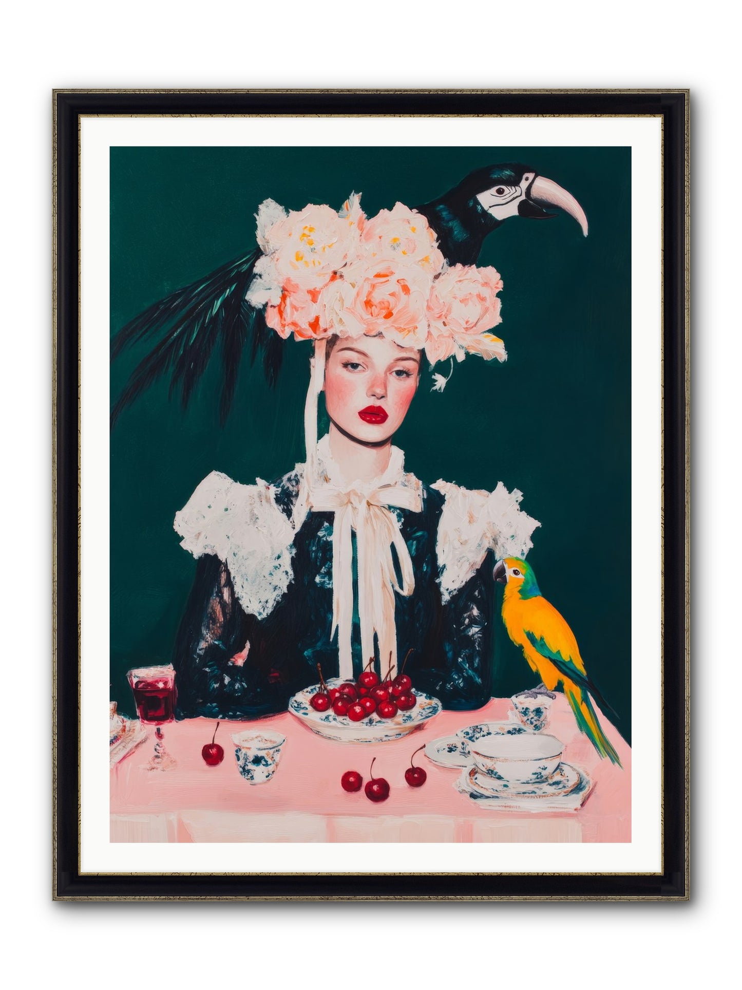 The Sidesaddle Tea Club Framed Print - Black & Gold 36x48