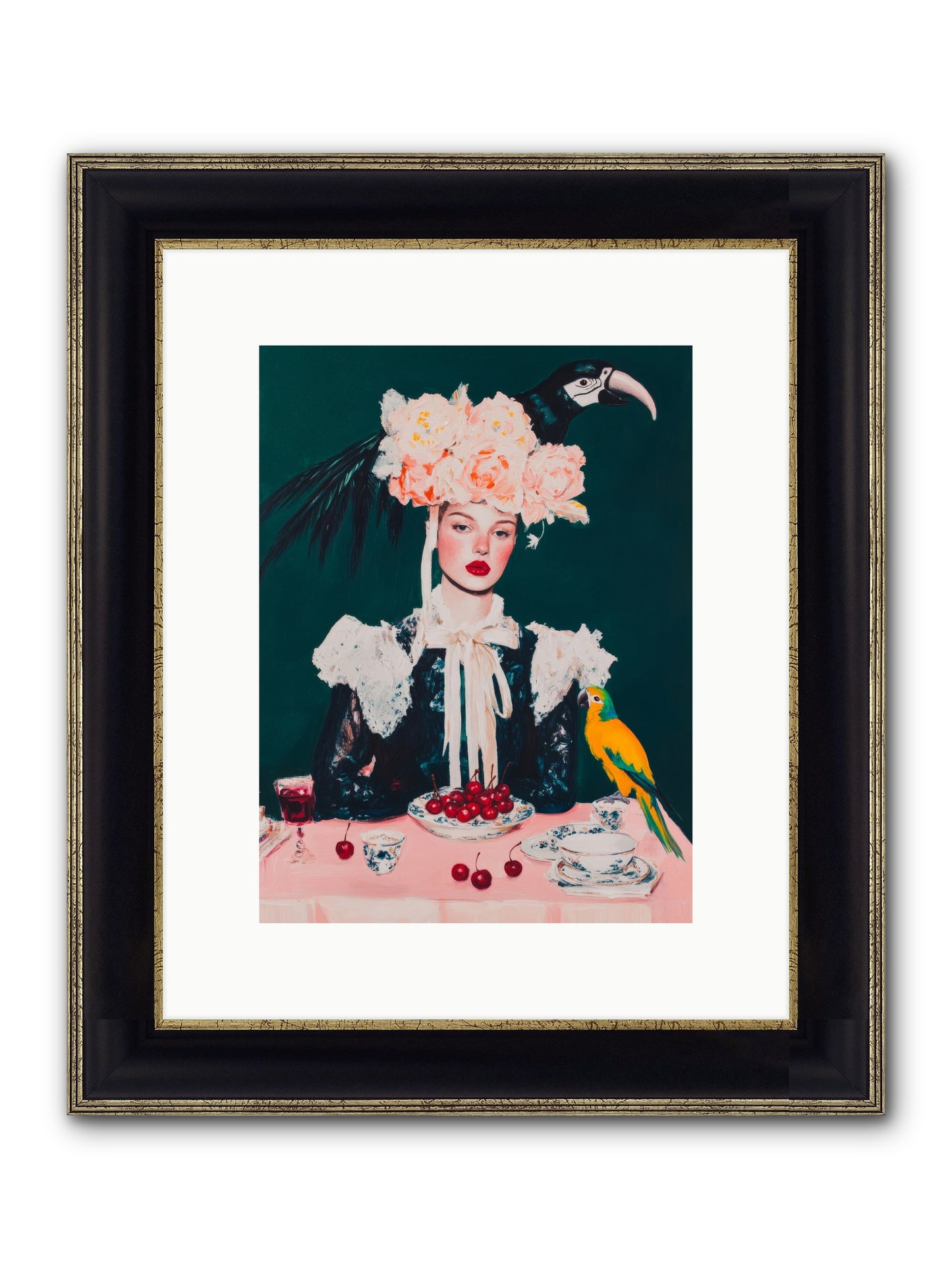The Sidesaddle Tea Club Framed Print - Black & Gold 9x12