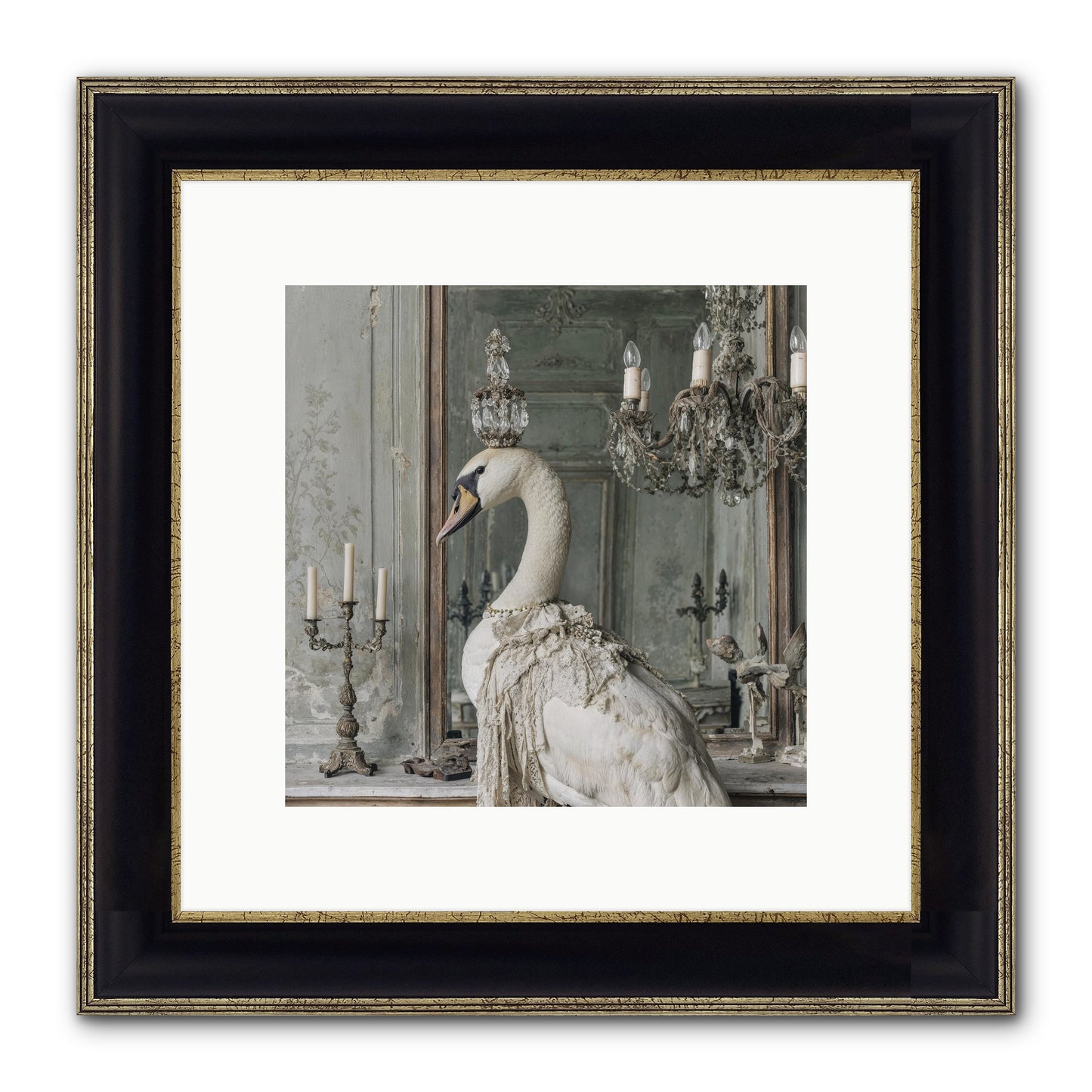 The Silver Country Framed Print - Black & Gold 10x10