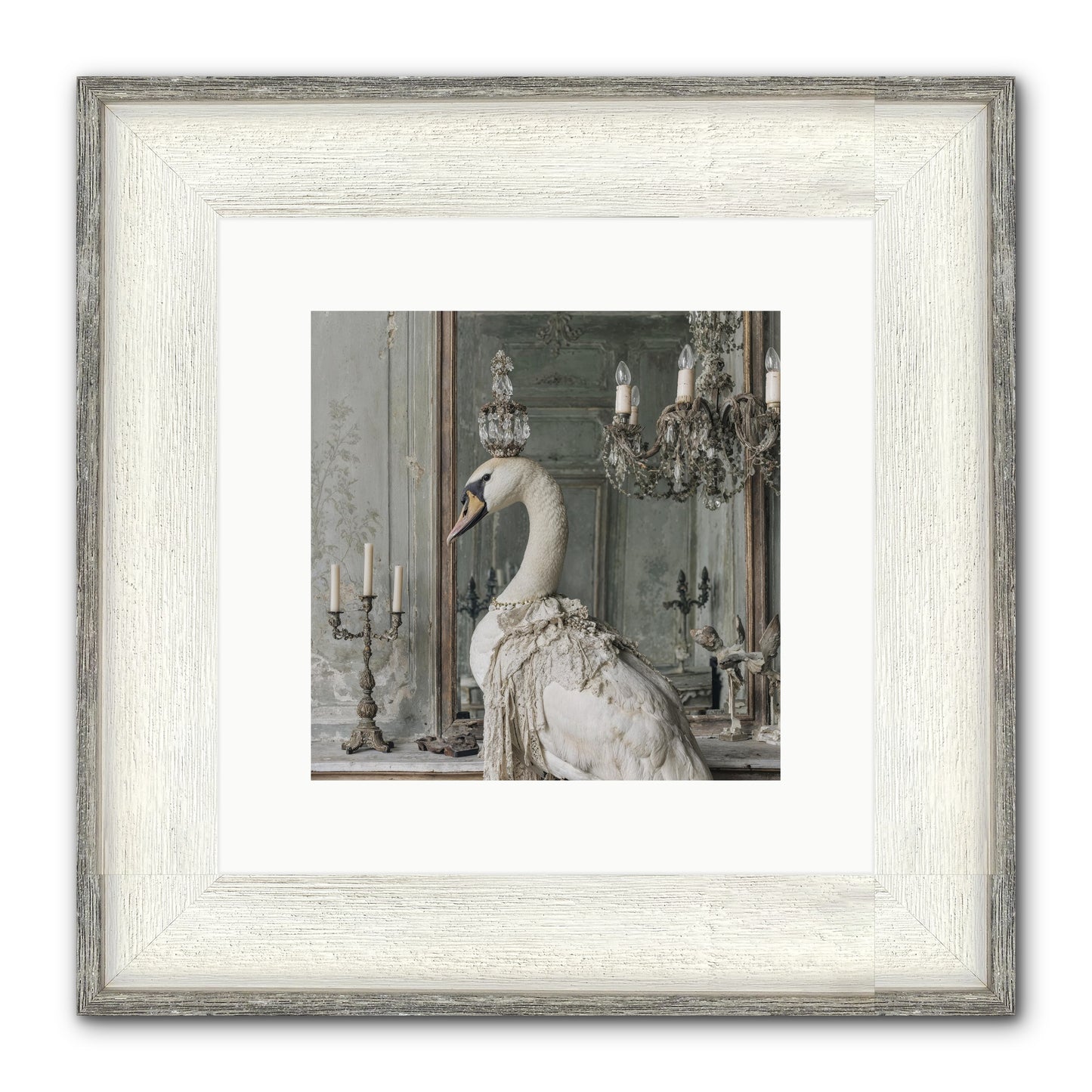 The Silver Country Framed Print - Driftwood White 10x10