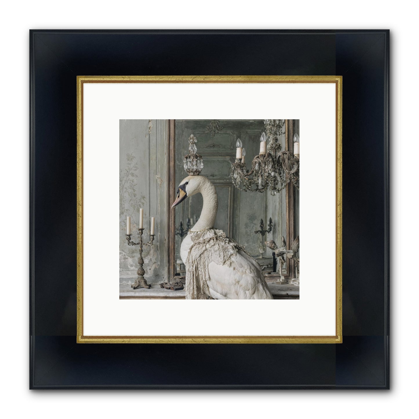 The Silver Country Framed Print - Wide Black w/Gold 10x10