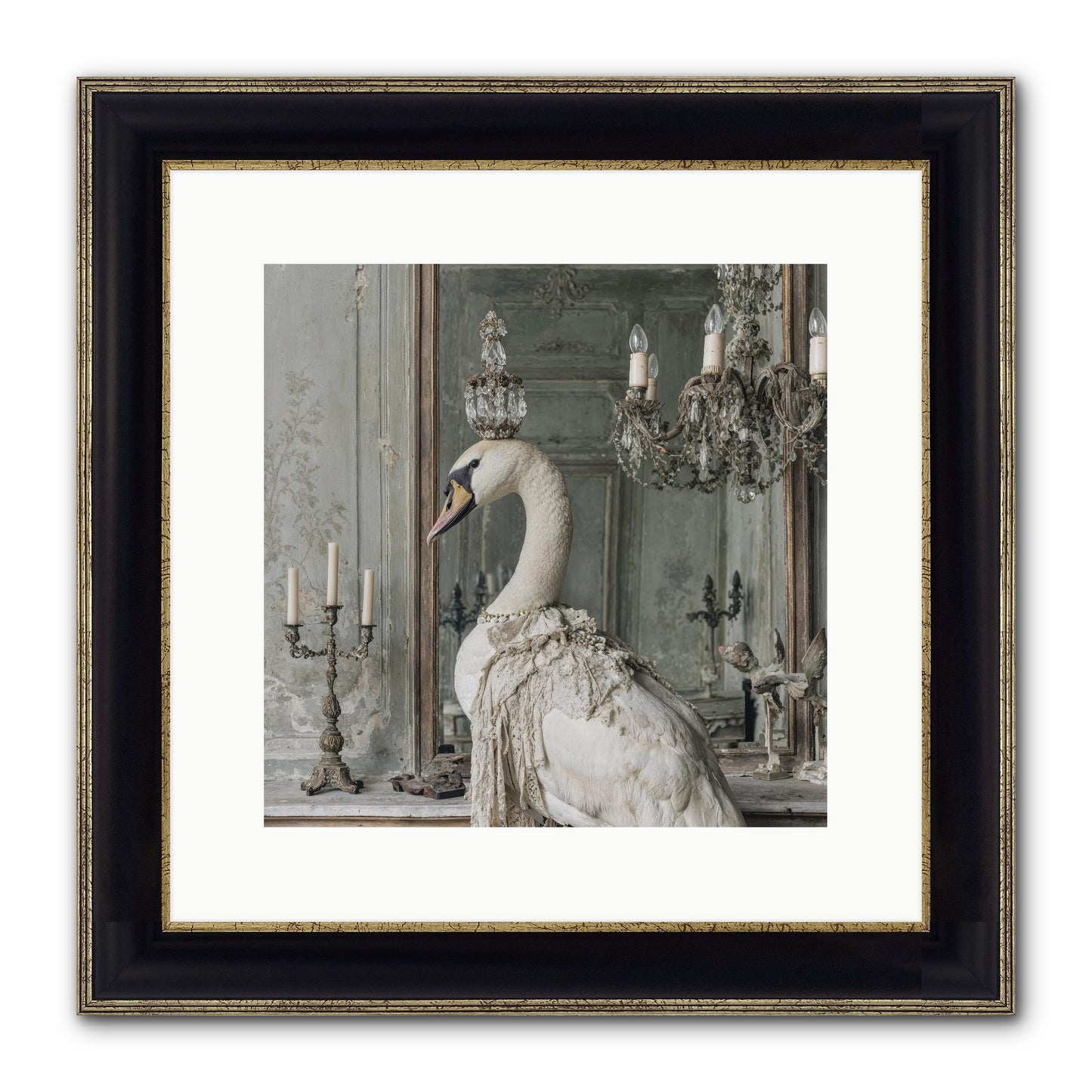 The Silver Country Framed Print - Black & Gold 12x12