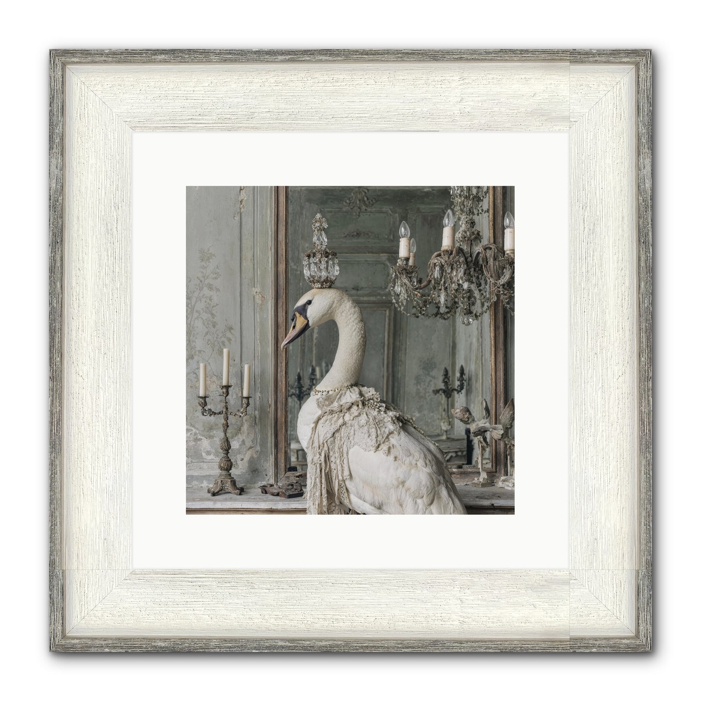 The Silver Country Framed Print - Driftwood White 12x12