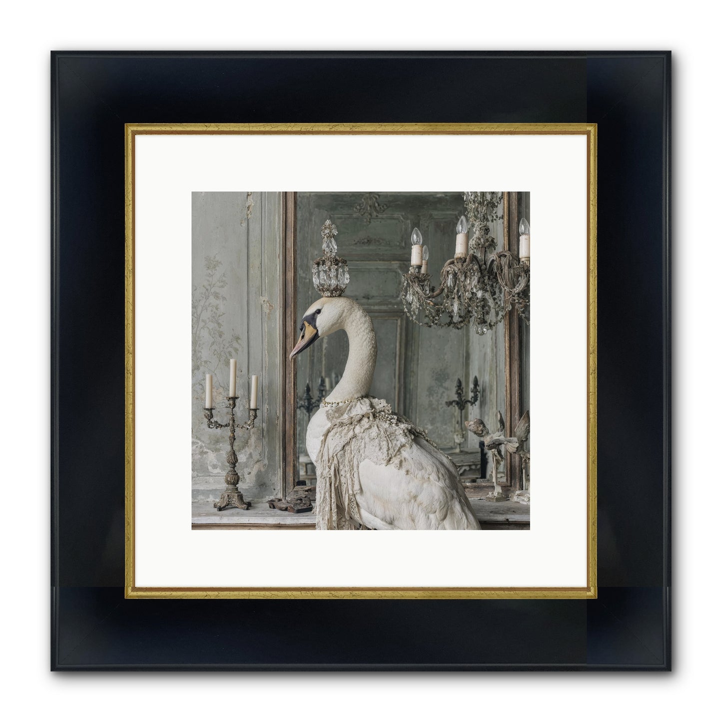 The Silver Country Framed Print - Wide Black w/Gold 12x12