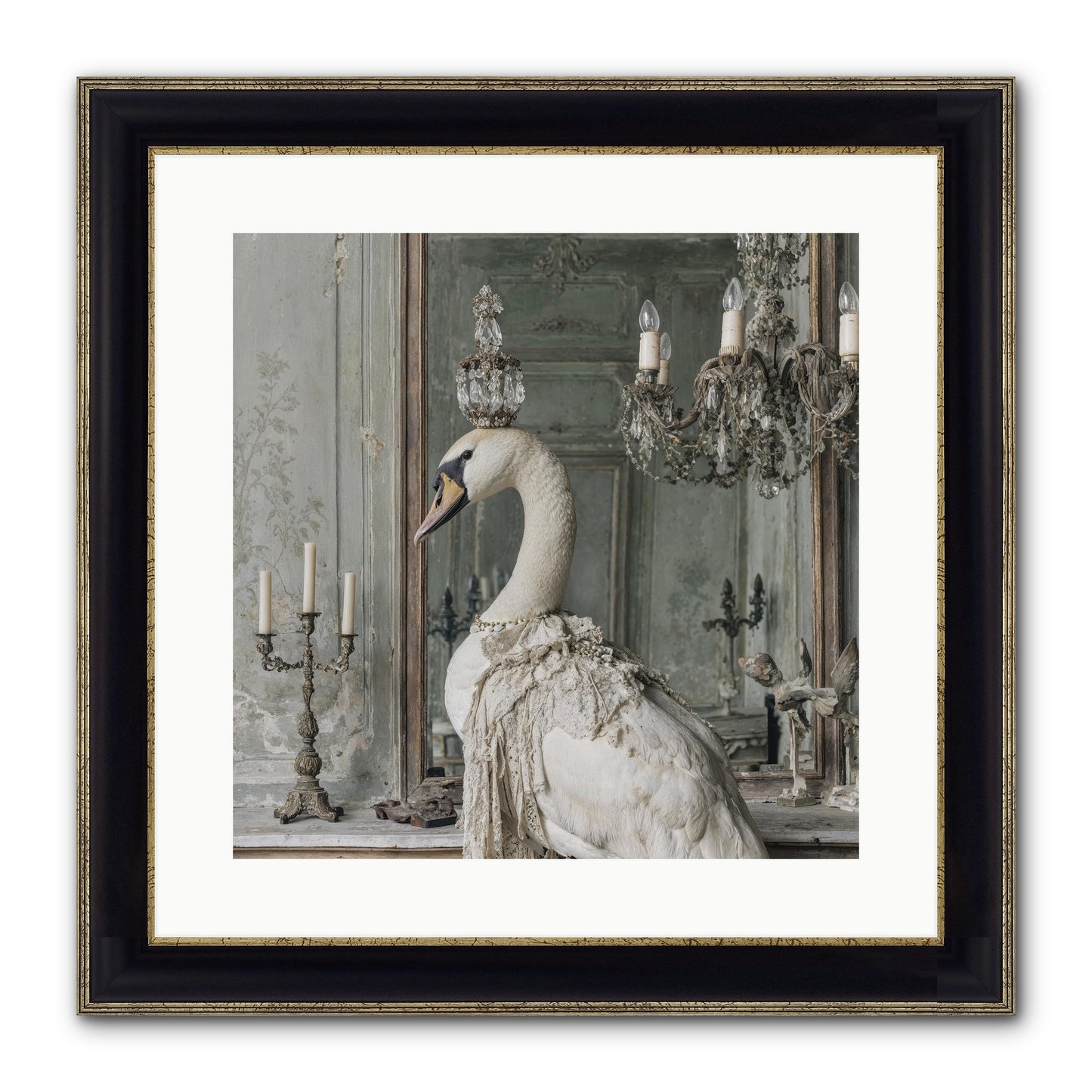 The Silver Country Framed Print - Black & Gold 16x16