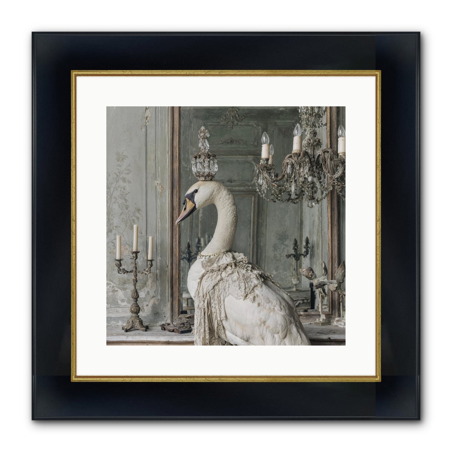 The Silver Country Framed Print - Wide Black w/Gold 16x16