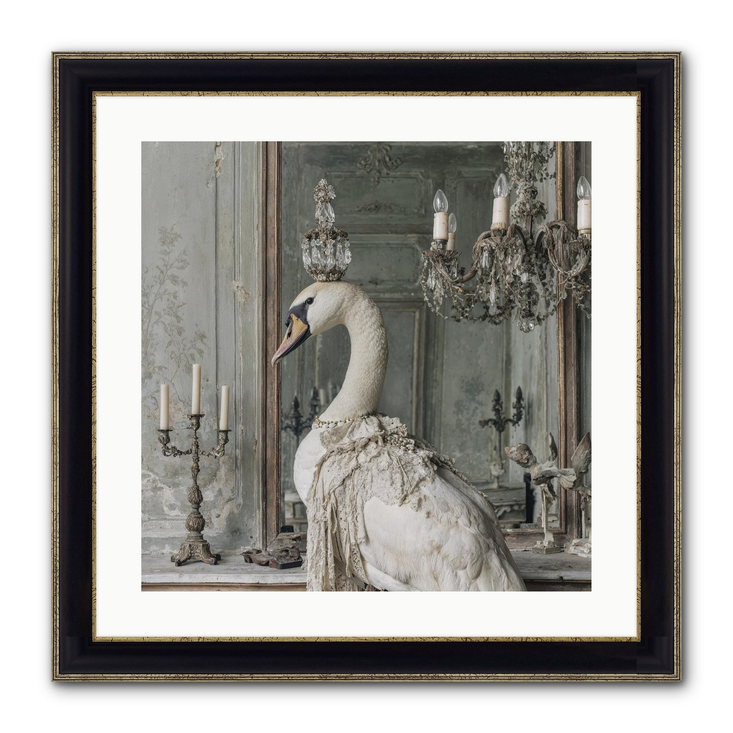 The Silver Country Framed Print - Black & Gold 20x20
