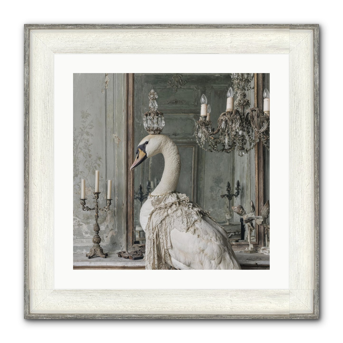 The Silver Country Framed Print - Driftwood White 20x20