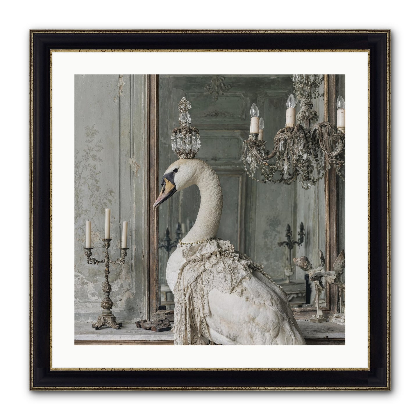 The Silver Country Framed Print - Black & Gold 24x24