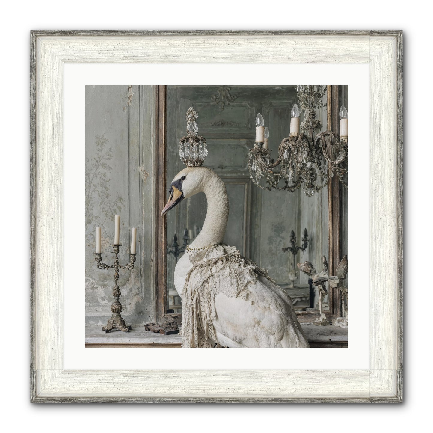 The Silver Country Framed Print - Driftwood White 24x24