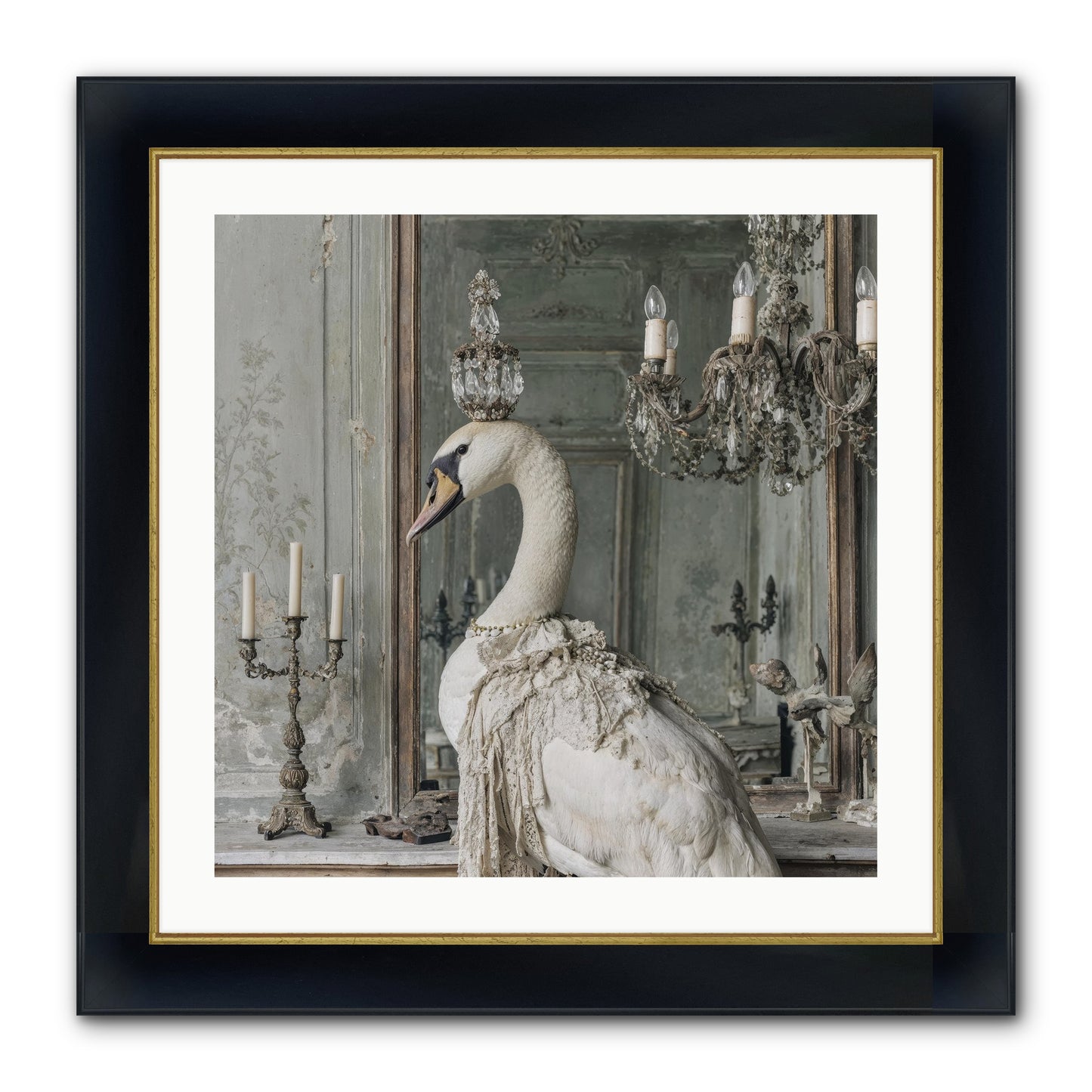 The Silver Country Framed Print - Wide Black w/Gold 24x24