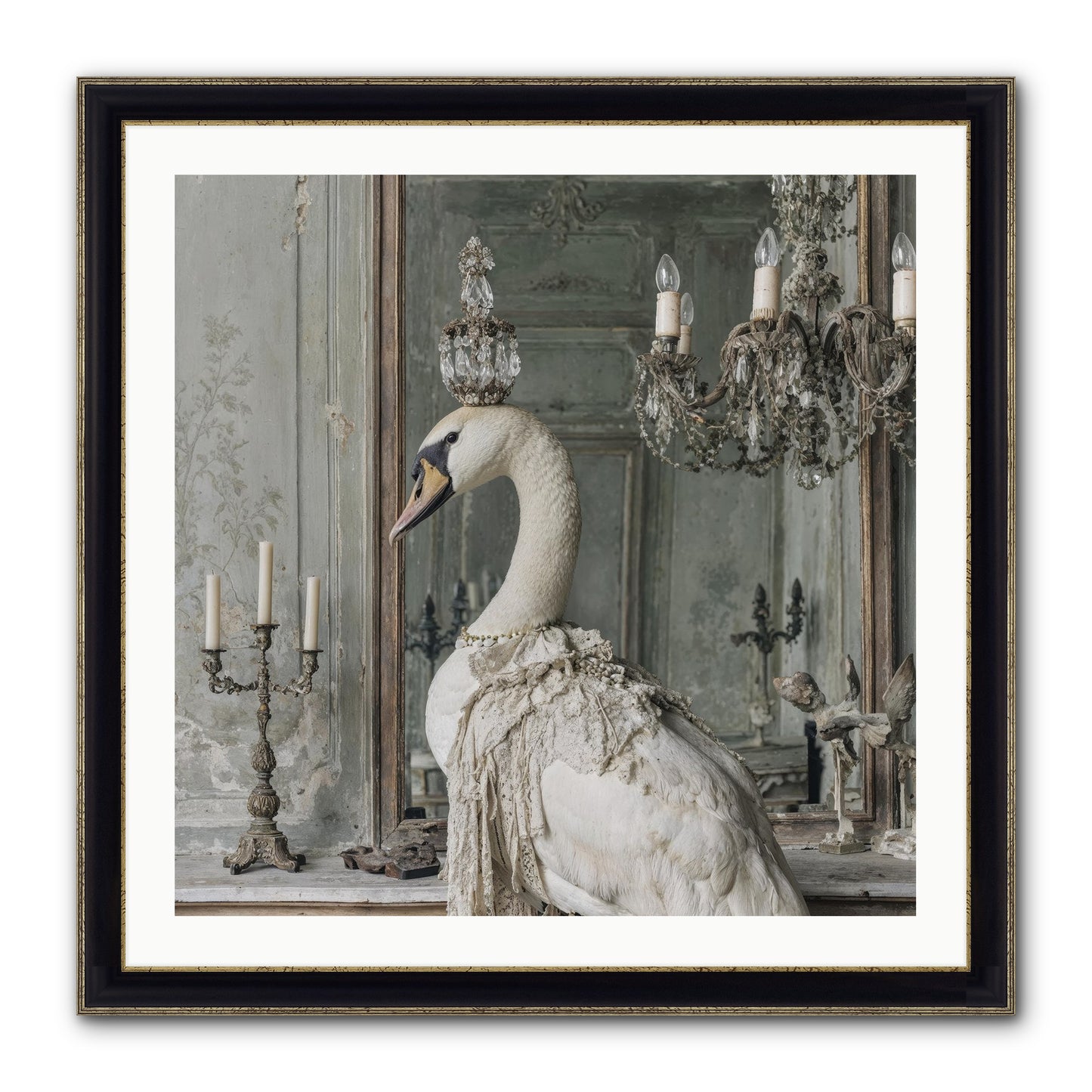 The Silver Country Framed Print - Black & Gold 30x30
