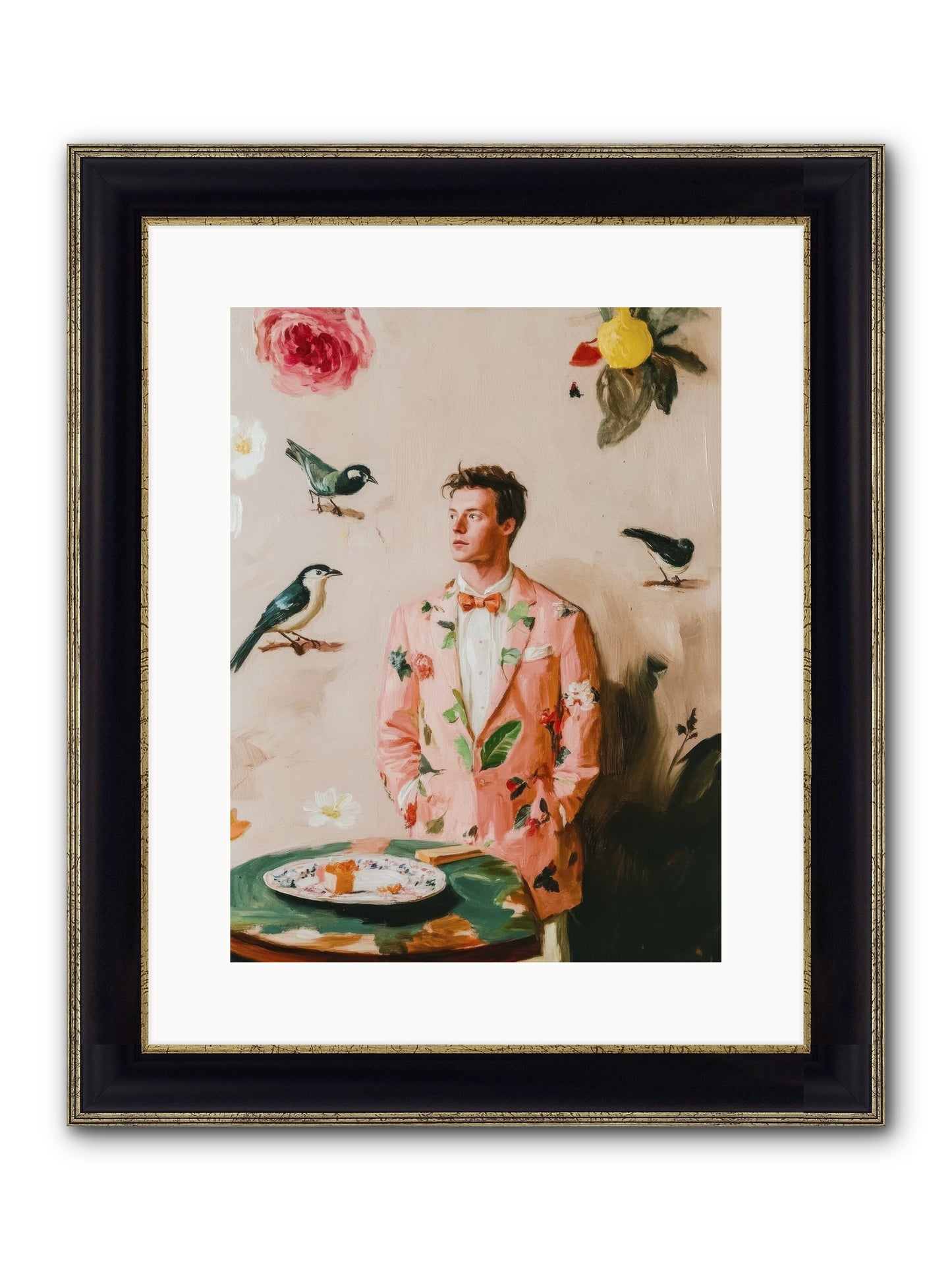 The Silver Hyacinth Framed Print - Black & Gold 12x16