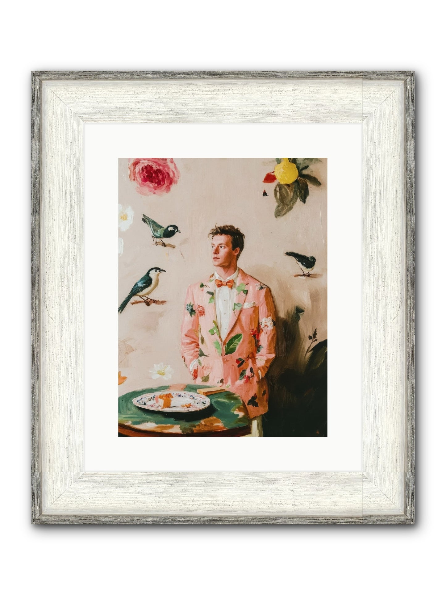 The Silver Hyacinth Framed Print - Driftwood White 12x16