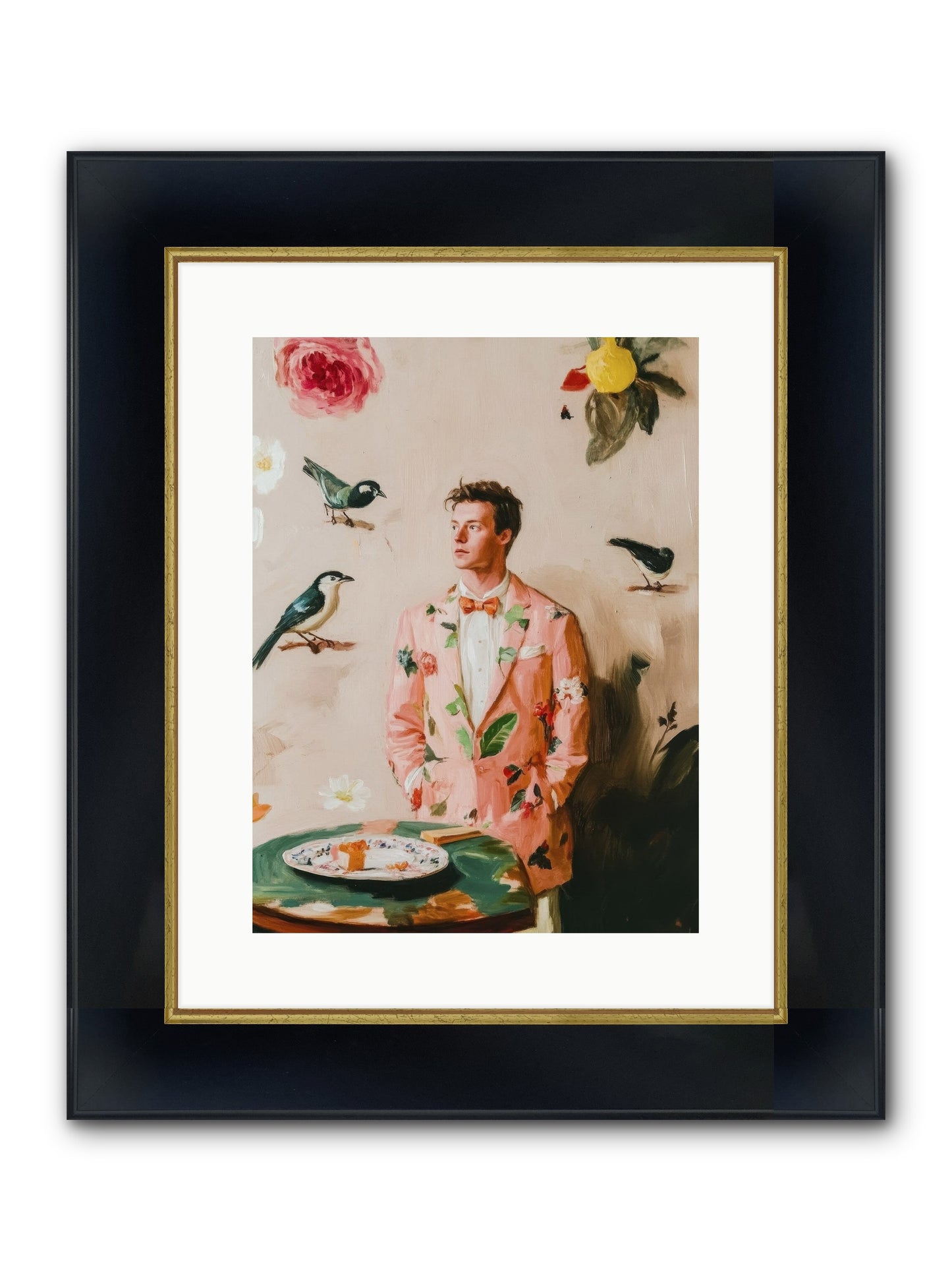 The Silver Hyacinth Framed Print - Wide Black w/Gold 12x16