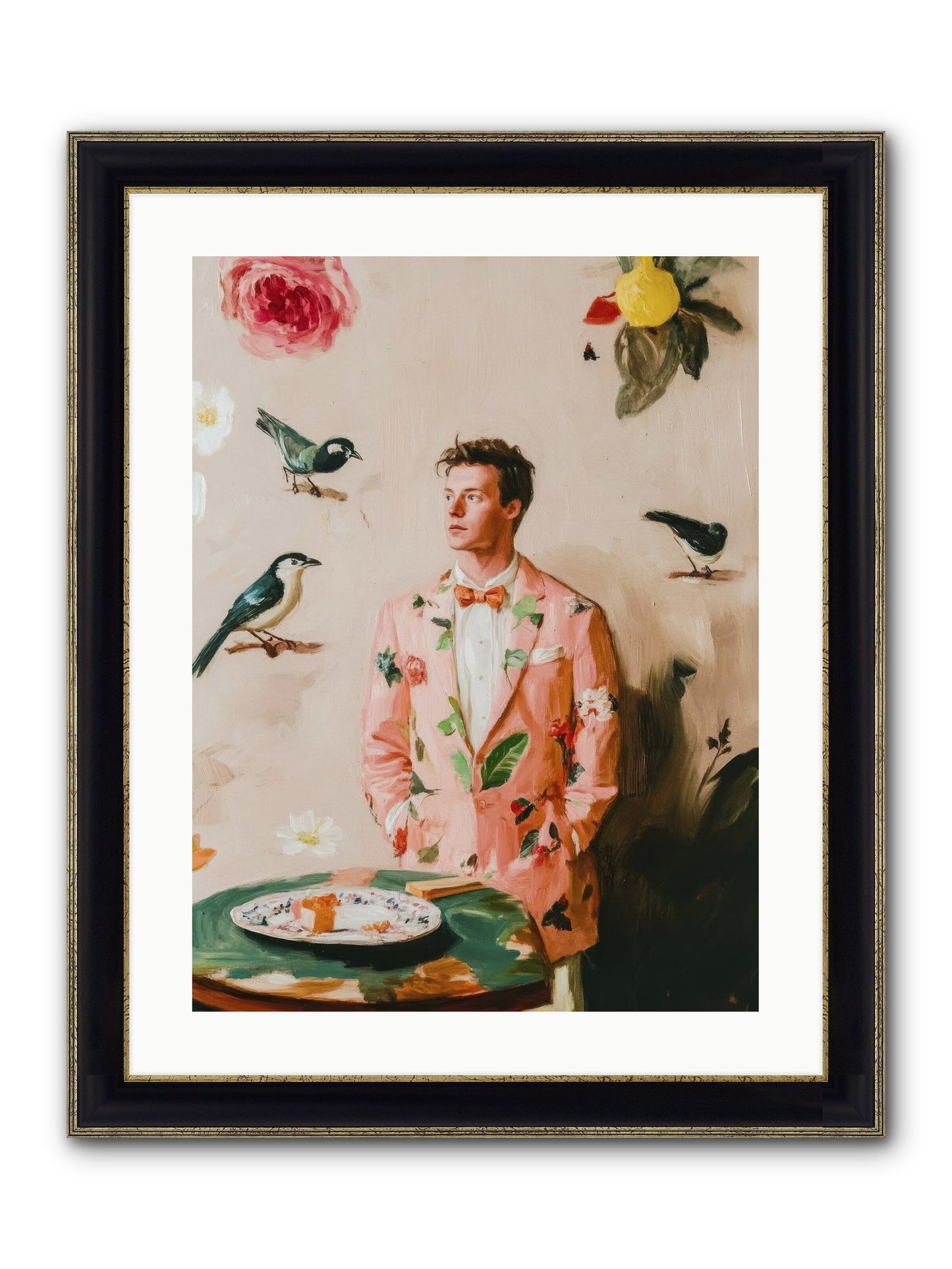 The Silver Hyacinth Framed Print - Black & Gold 18x24