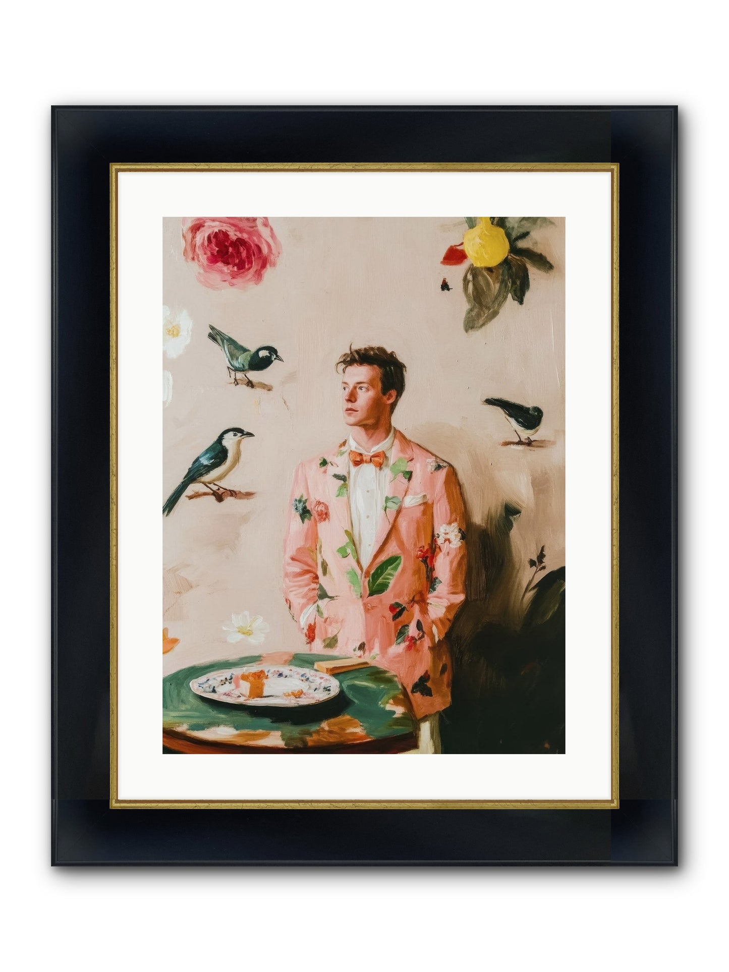 The Silver Hyacinth Framed Print - Wide Black w/Gold 18x24