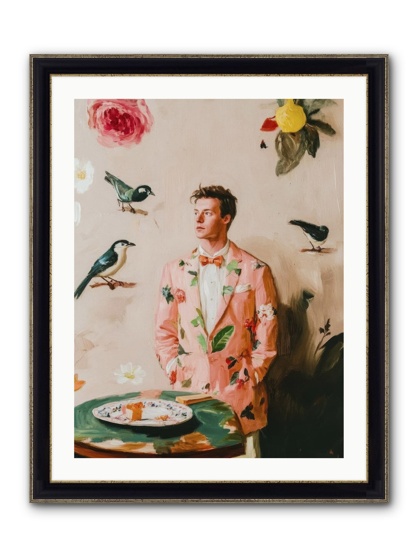The Silver Hyacinth Framed Print - Black & Gold 24x32