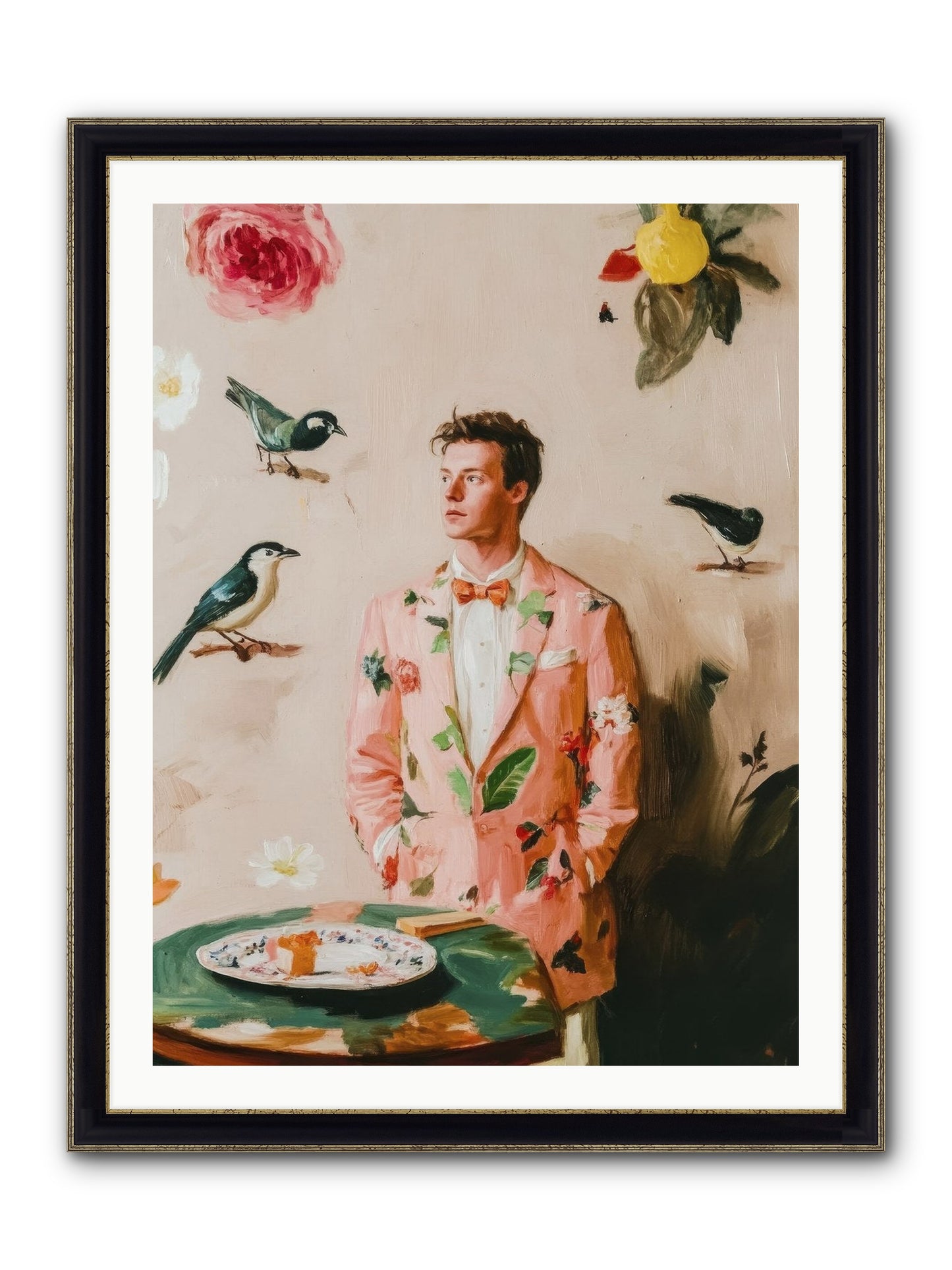 The Silver Hyacinth Framed Print - Black & Gold 30x40