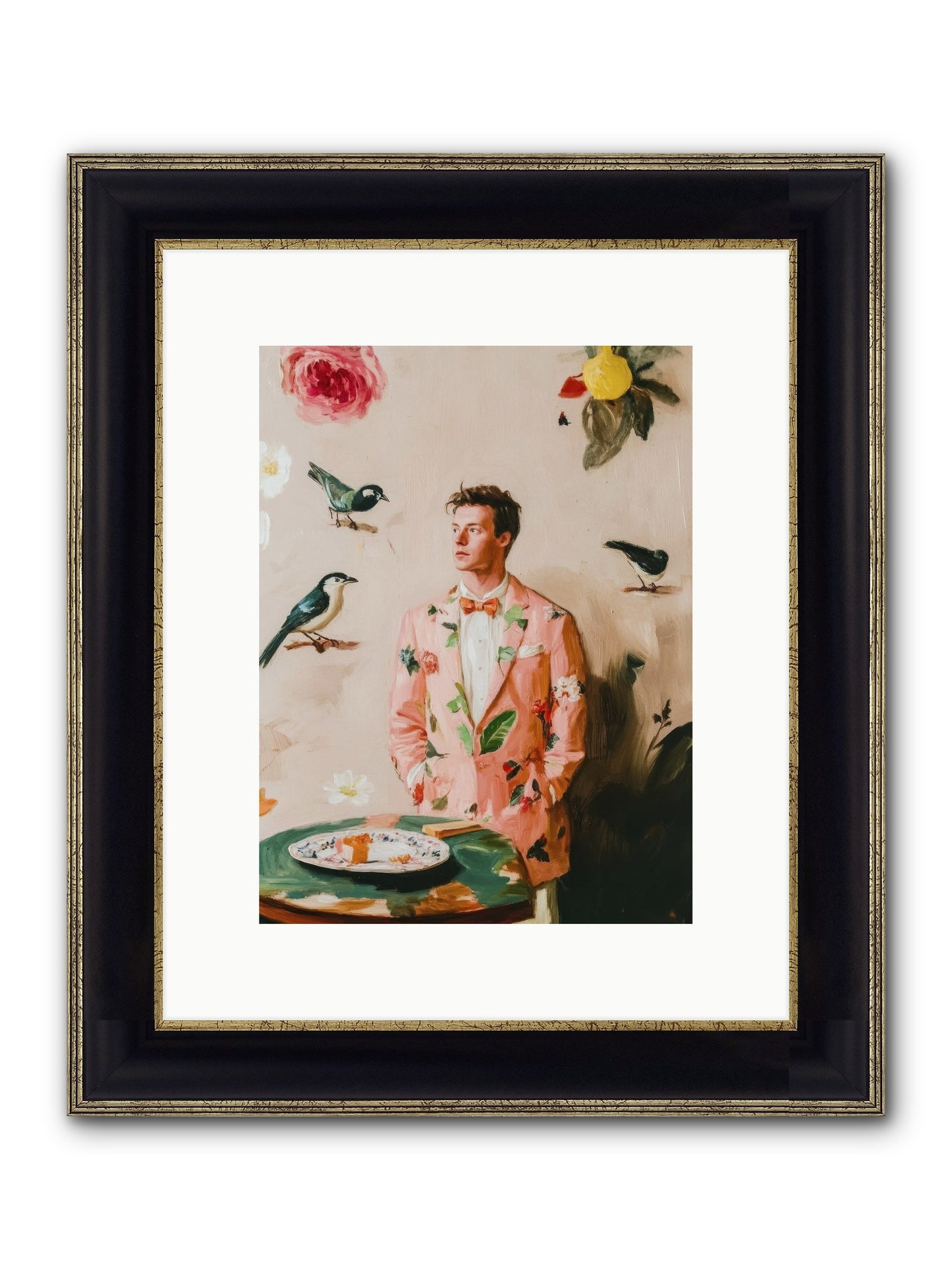 The Silver Hyacinth Framed Print - Black & Gold 9x12