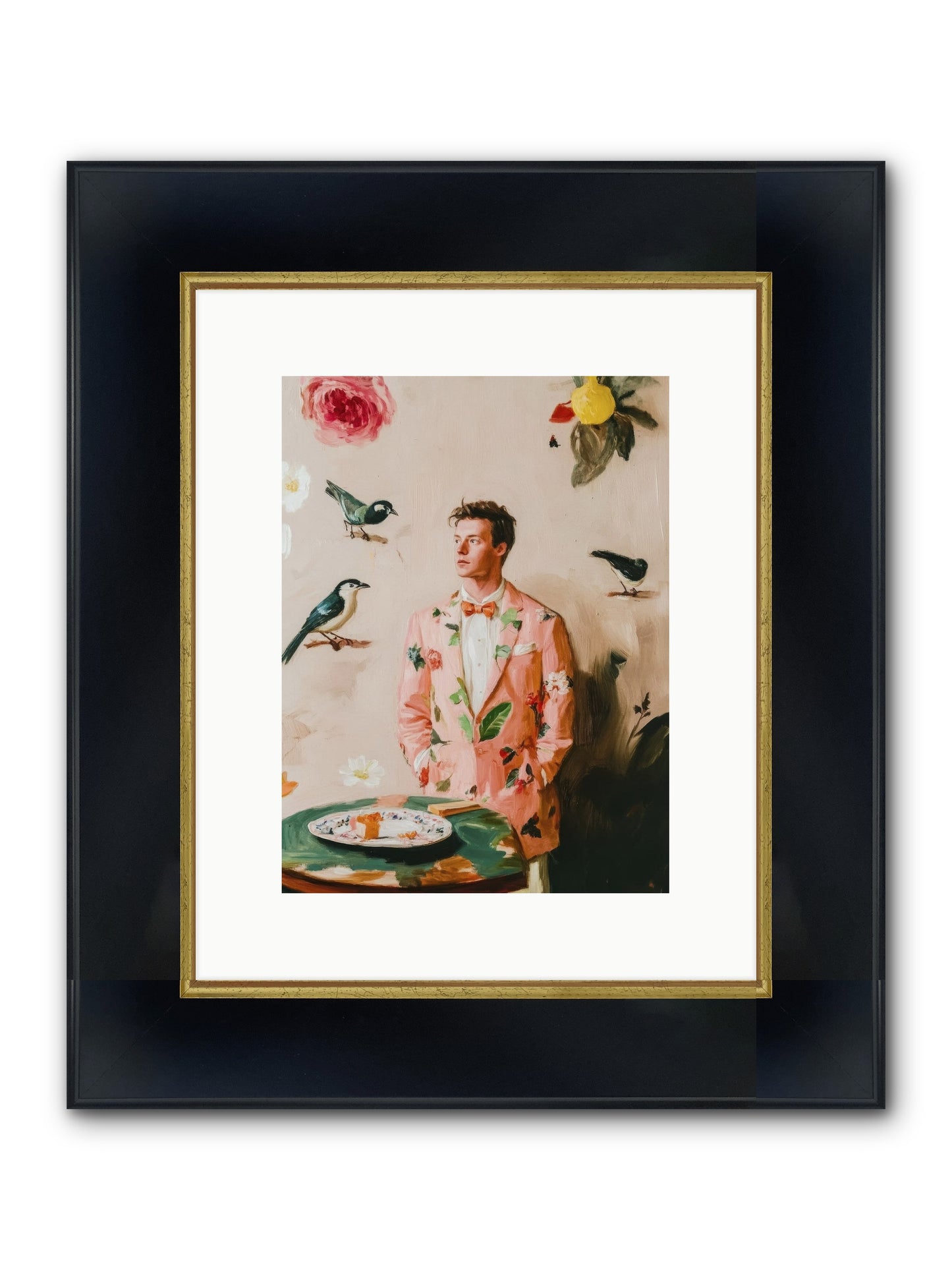 The Silver Hyacinth Framed Print - Wide Black w/Gold 9x12