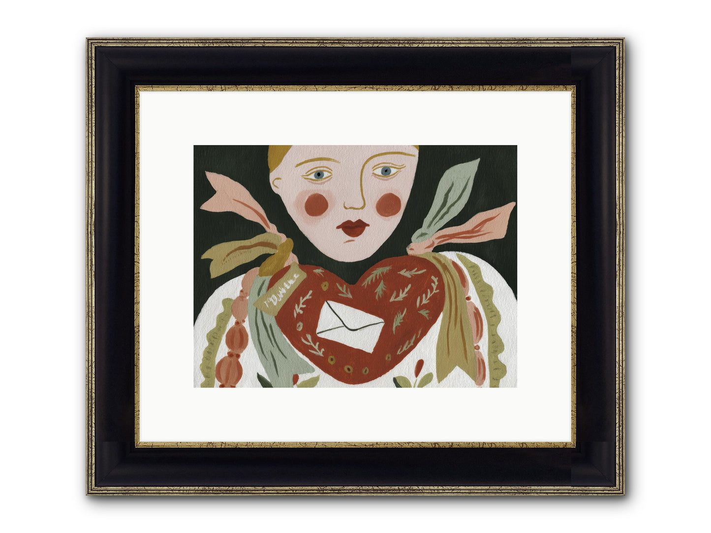 The Sketchbook Of Hearts Framed Print - Black & Gold 12x9