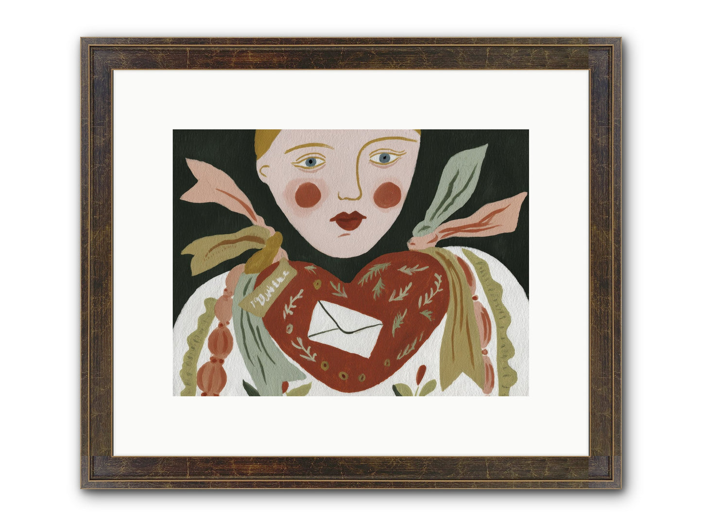 The Sketchbook Of Hearts Framed Print - Slimwoods Black/Gold 12x9