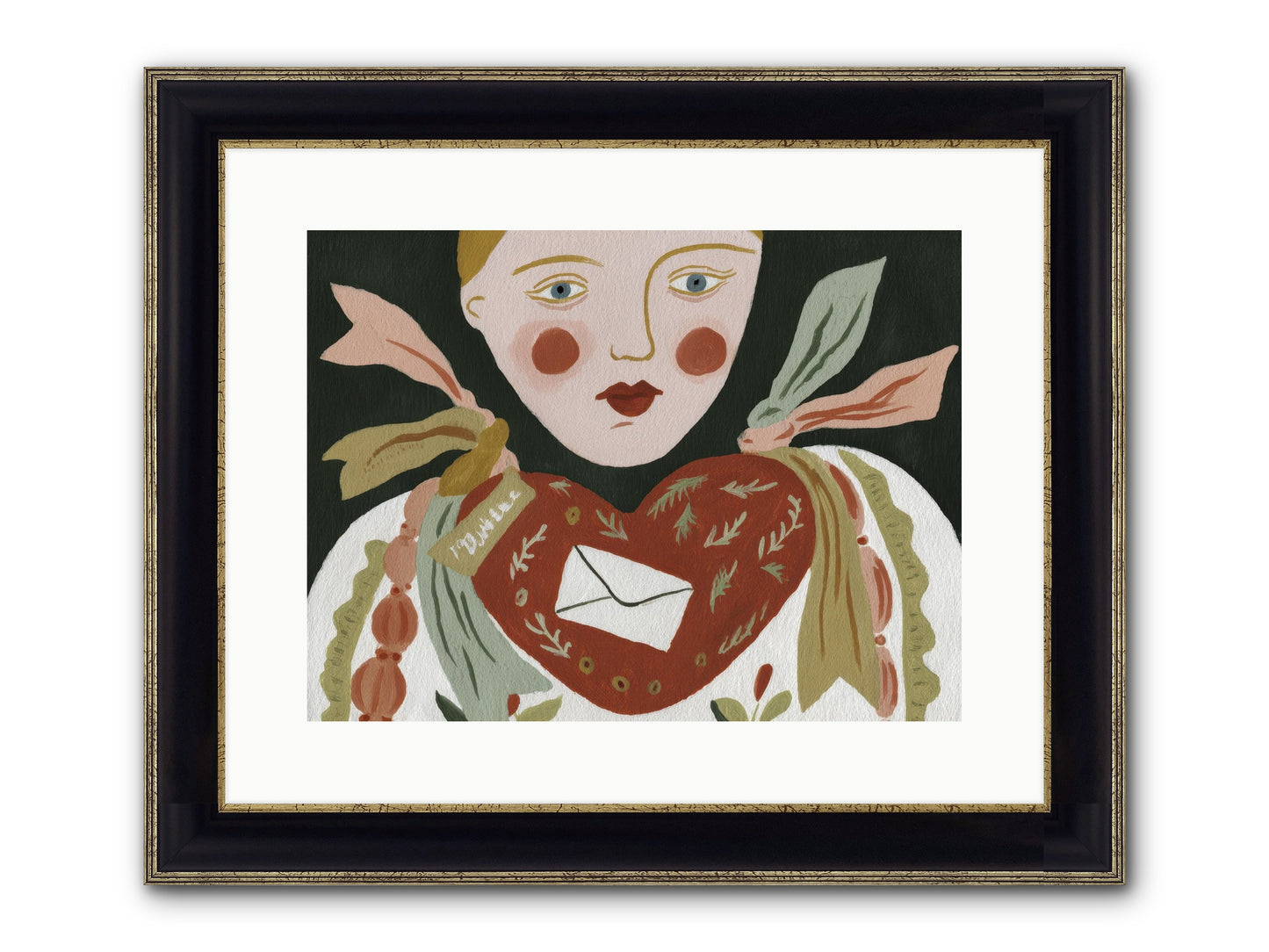 The Sketchbook Of Hearts Framed Print - Black & Gold 16x12