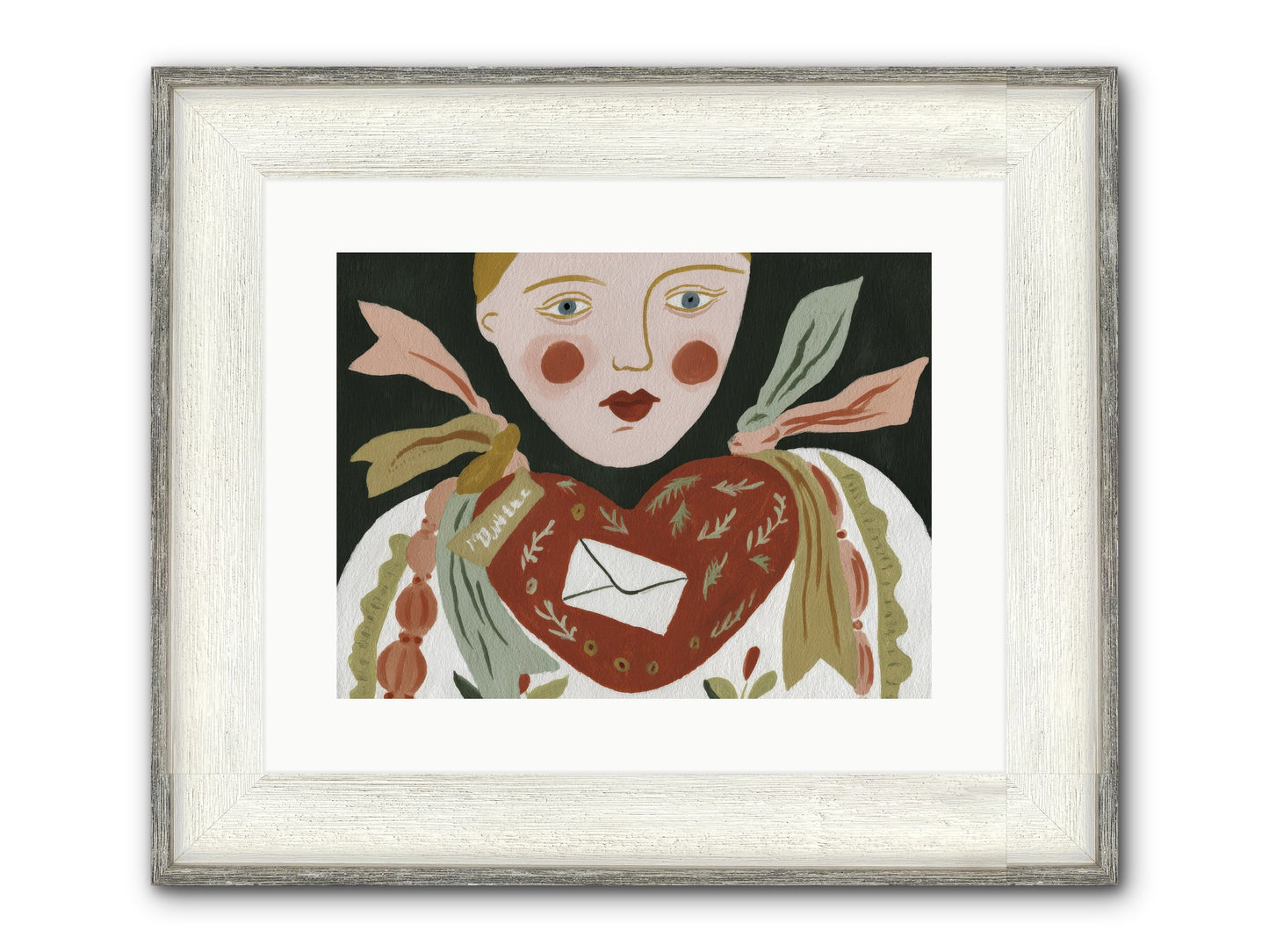 The Sketchbook Of Hearts Framed Print - Driftwood White 16x12