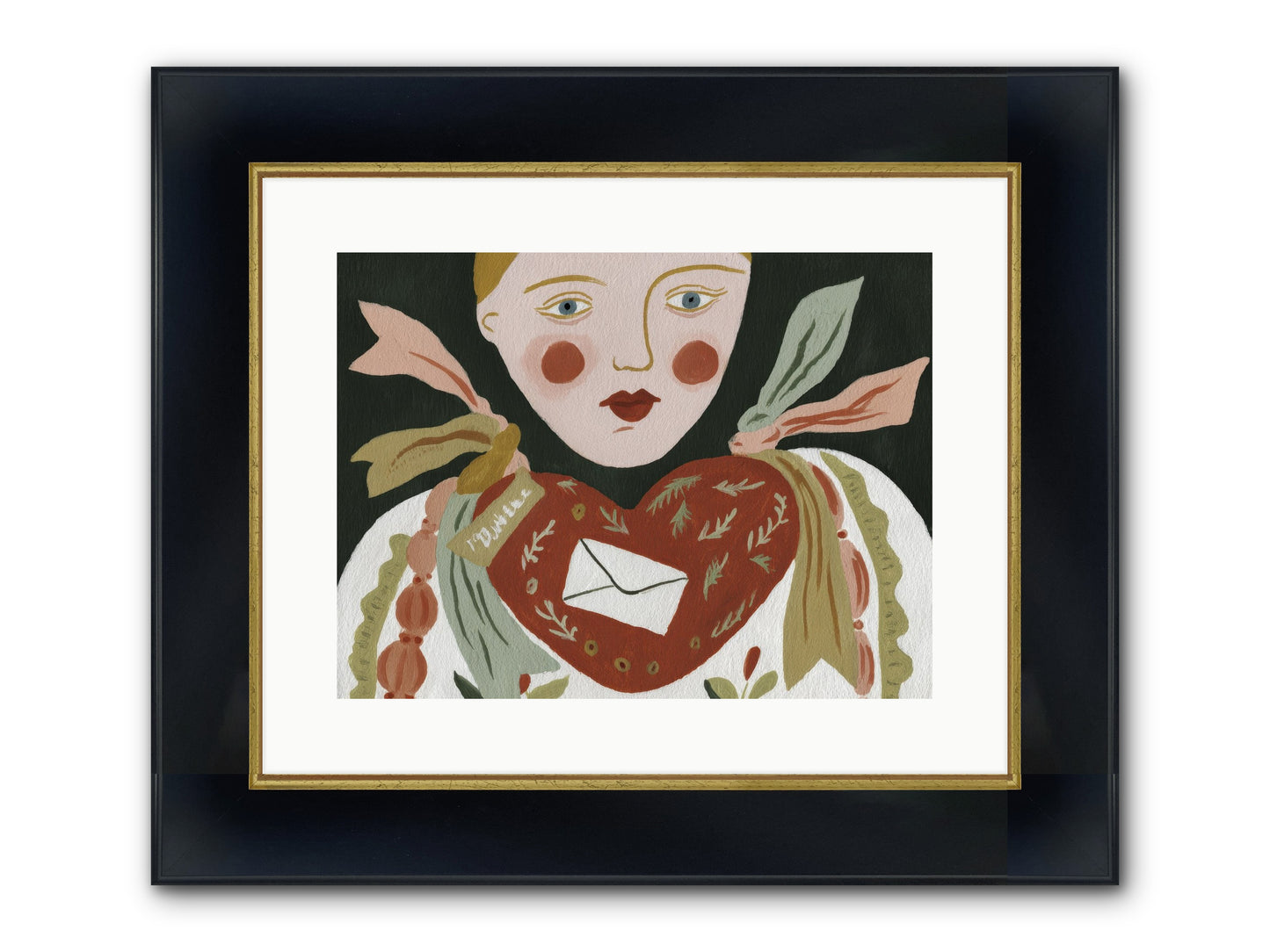 The Sketchbook Of Hearts Framed Print - Wide Black w/Gold 16x12