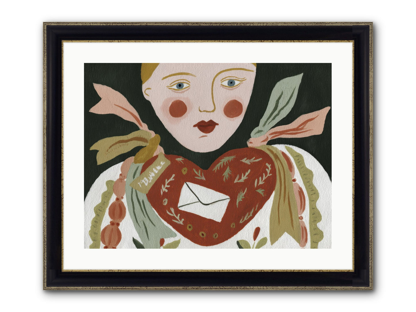 The Sketchbook Of Hearts Framed Print - Black & Gold 24x18
