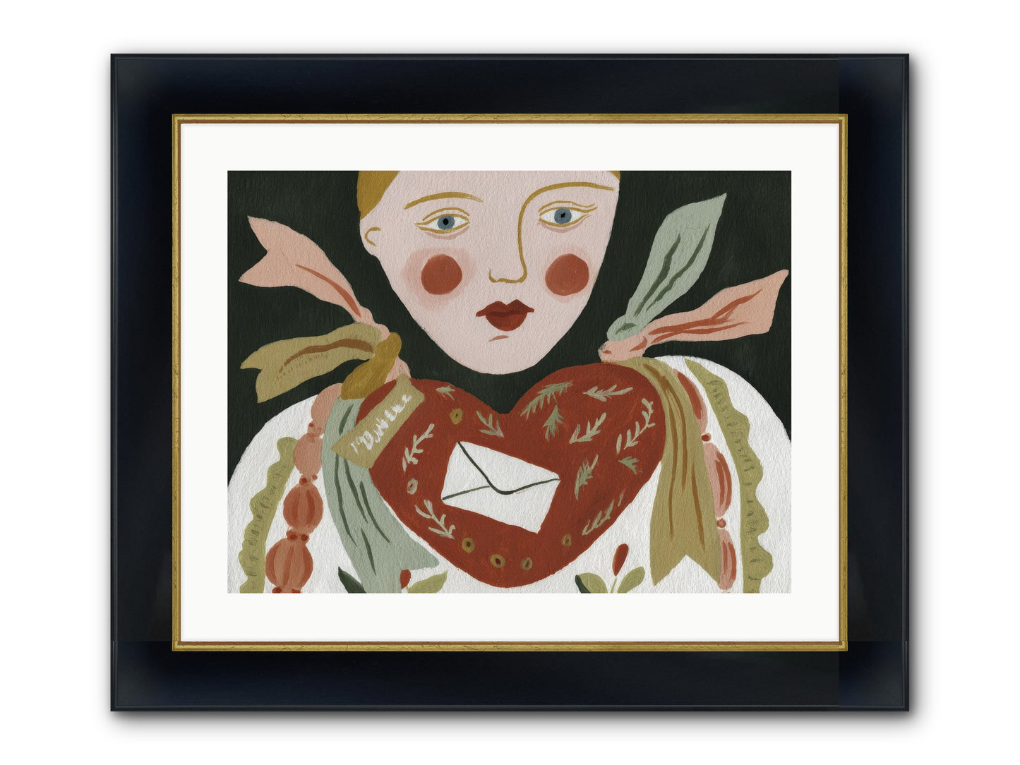 The Sketchbook Of Hearts Framed Print - Wide Black w/Gold 24x18