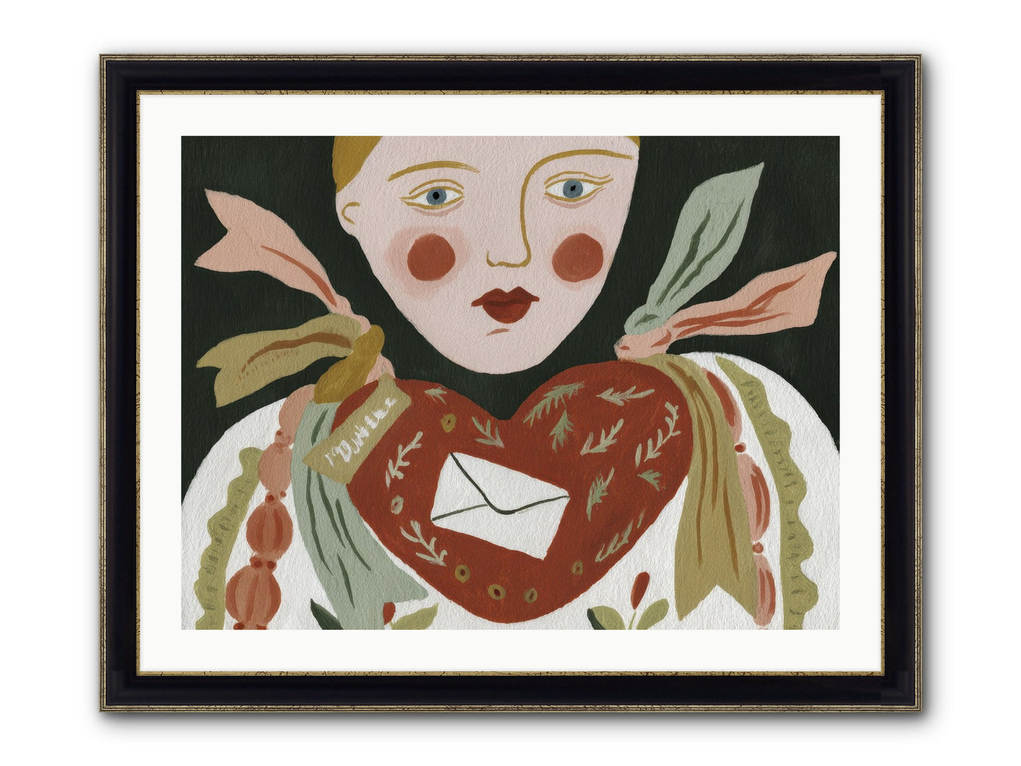 The Sketchbook Of Hearts Framed Print - Black & Gold 32x24