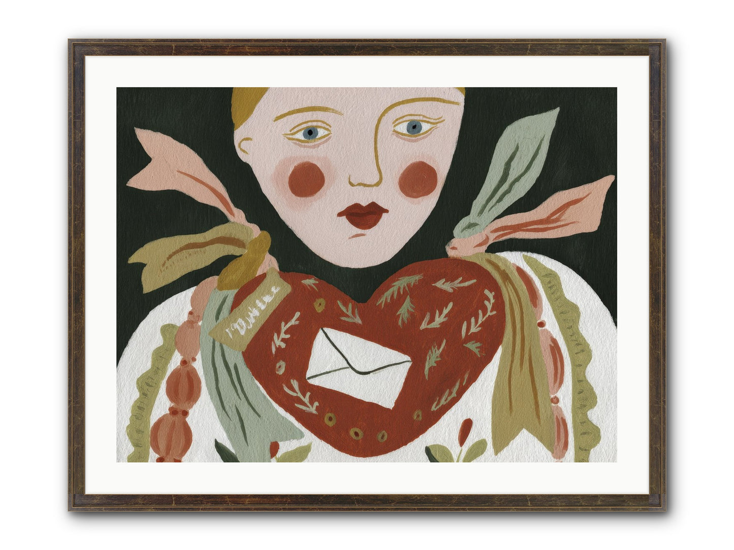 The Sketchbook Of Hearts Framed Print - Slimwoods Black/Gold 32x24